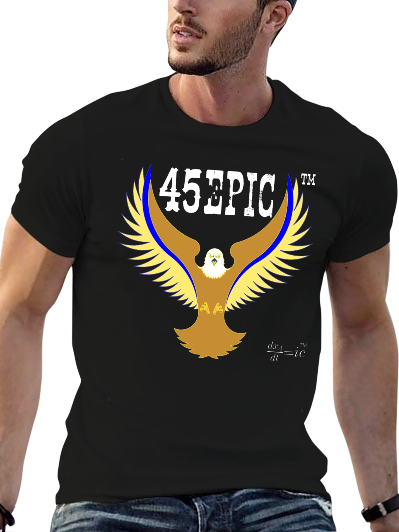 45 EPIC Eagle Graphic T-Shirt - Black