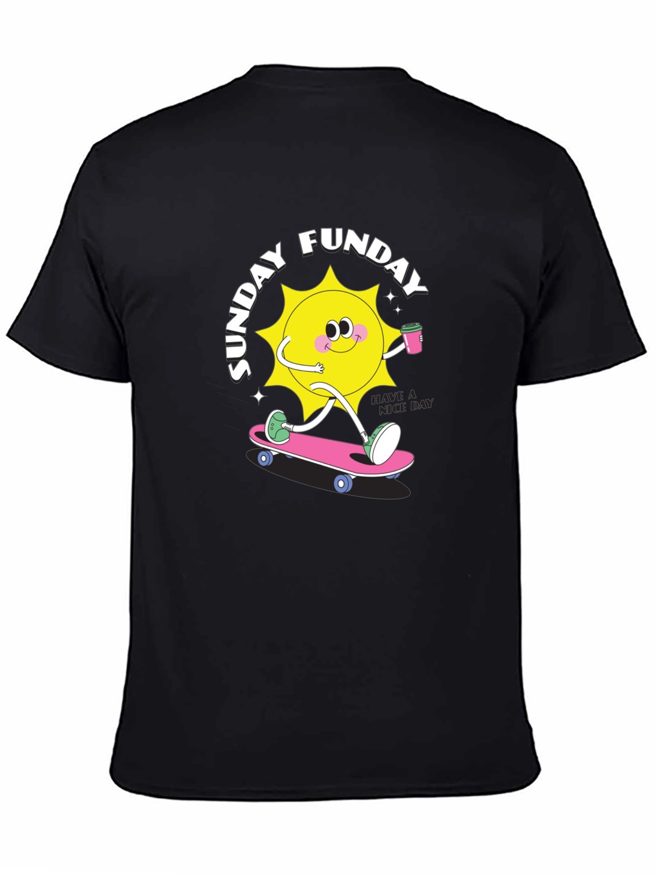 Sunday Funday Black Graphic T-Shirt