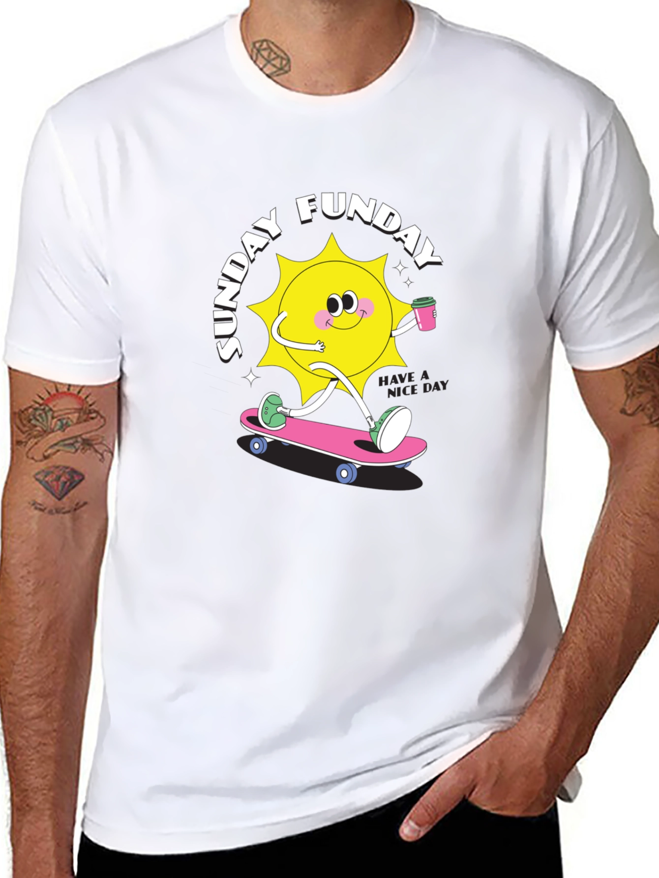 Sunday Funday Black Graphic T-Shirt