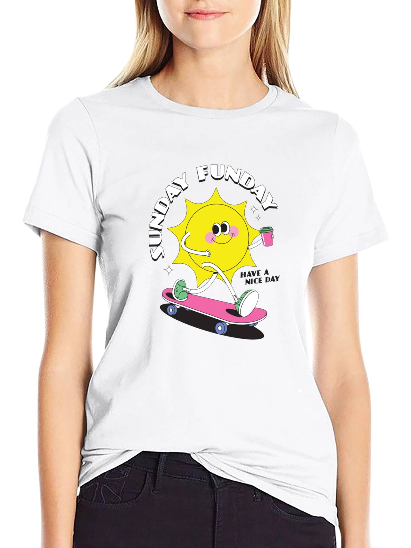 Sunday Funday Black Graphic T-Shirt