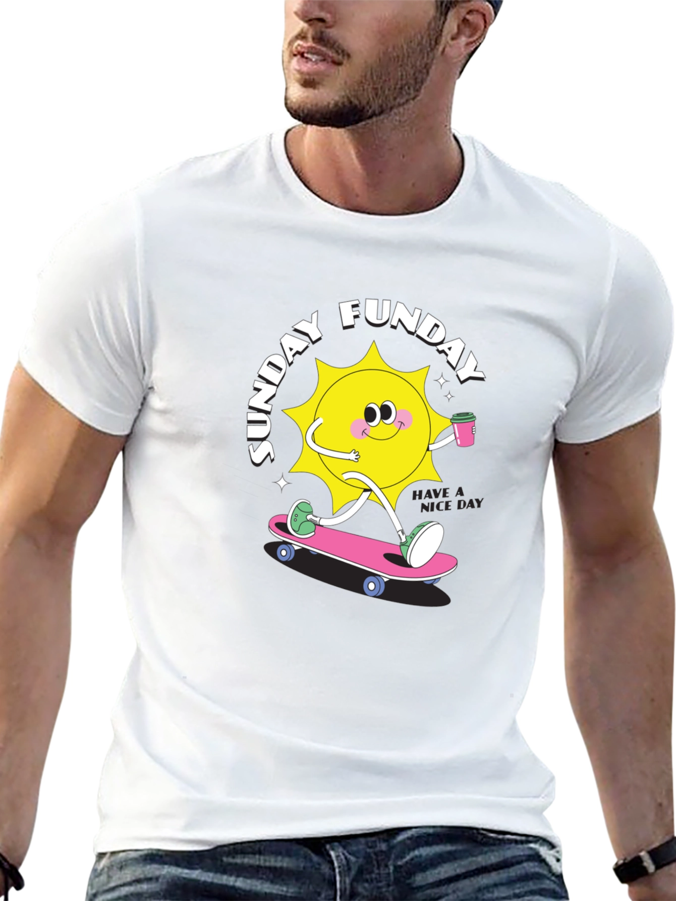 Sunday Funday Black Graphic T-Shirt