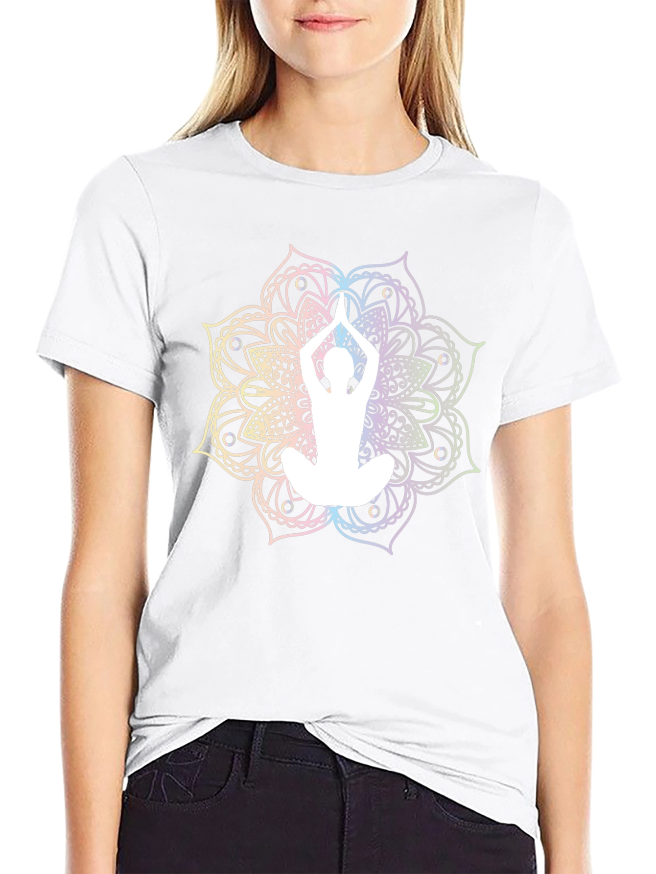 Yoga Mandala Graphic Tee - Black