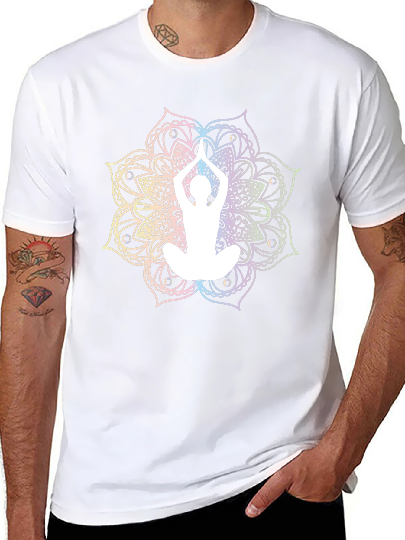 Yoga Mandala Graphic Tee - Black