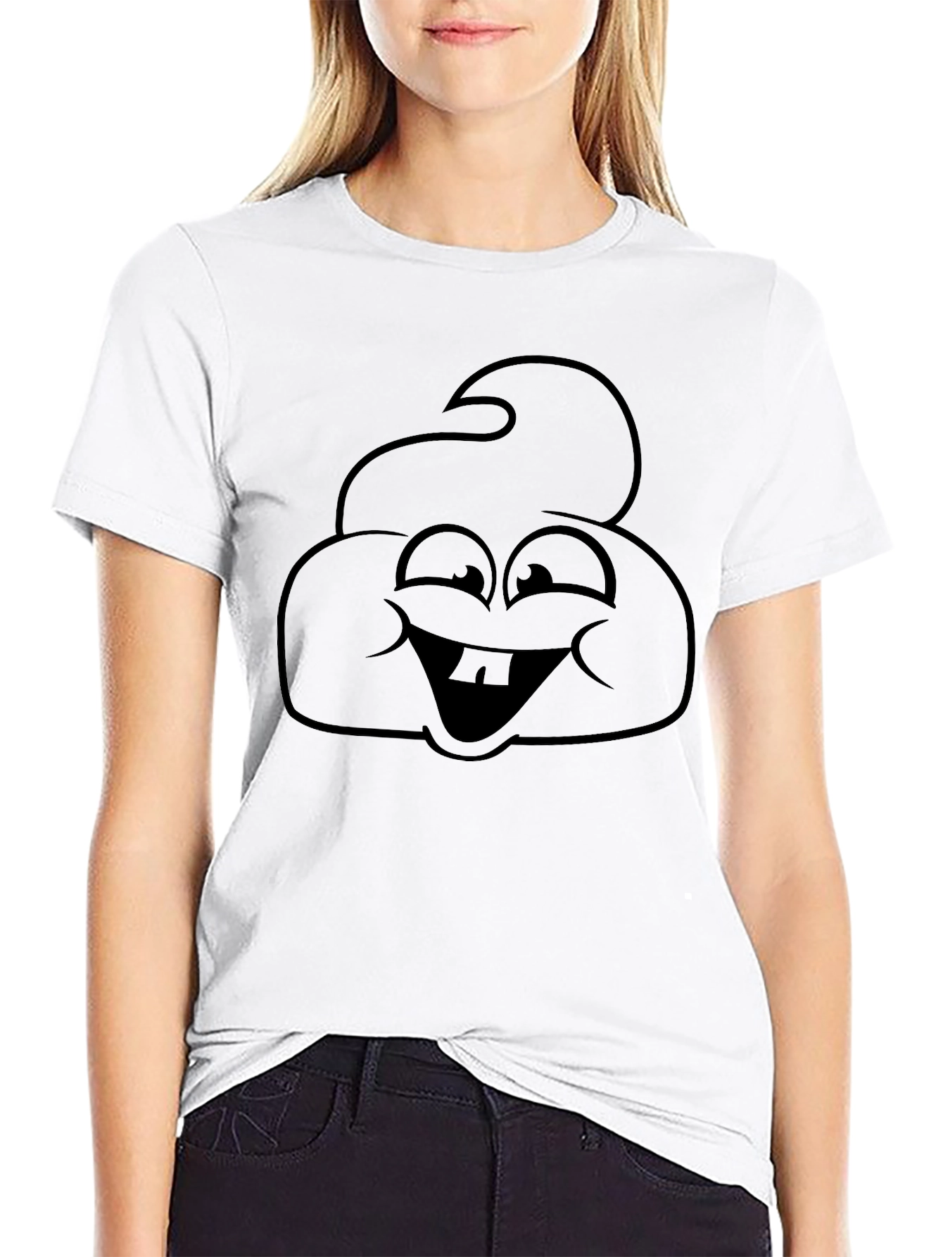 Funny Poop Emoji Black T-Shirt
