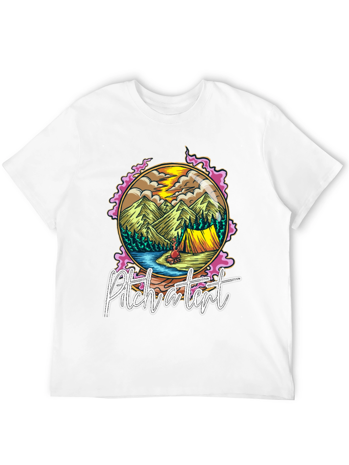 Pitch a Tent Graphic Tee - Camping Adventure Shirt