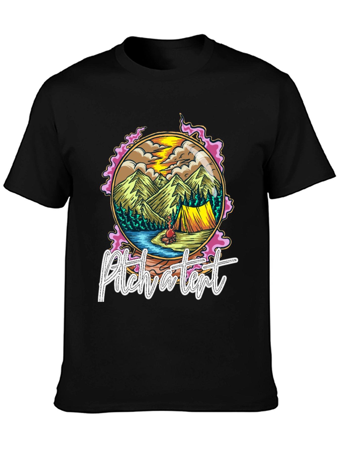 Pitch a Tent Graphic Tee - Camping Adventure Shirt