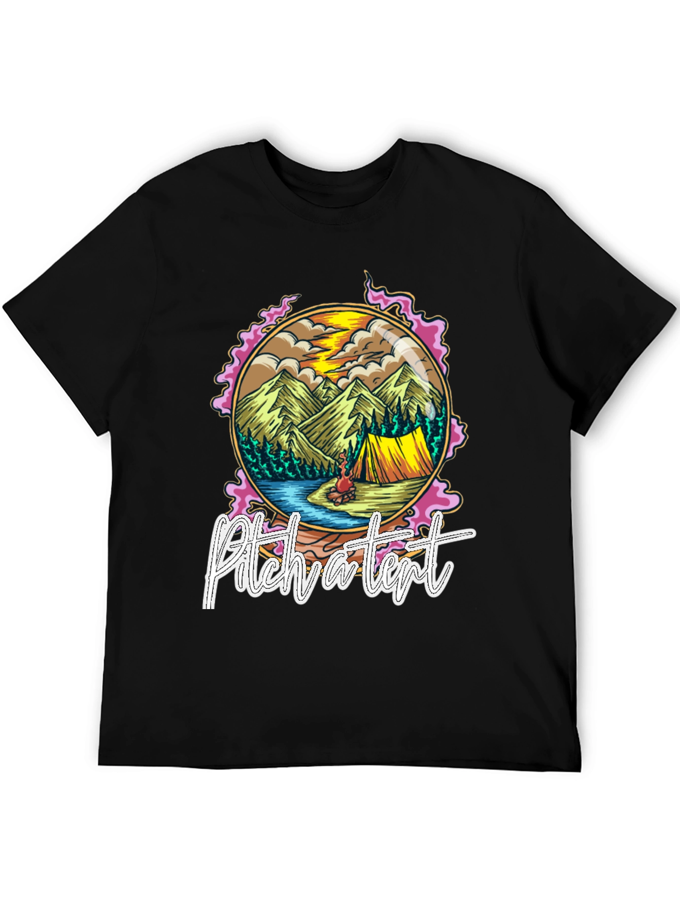 Pitch a Tent Graphic Tee - Camping Adventure Shirt