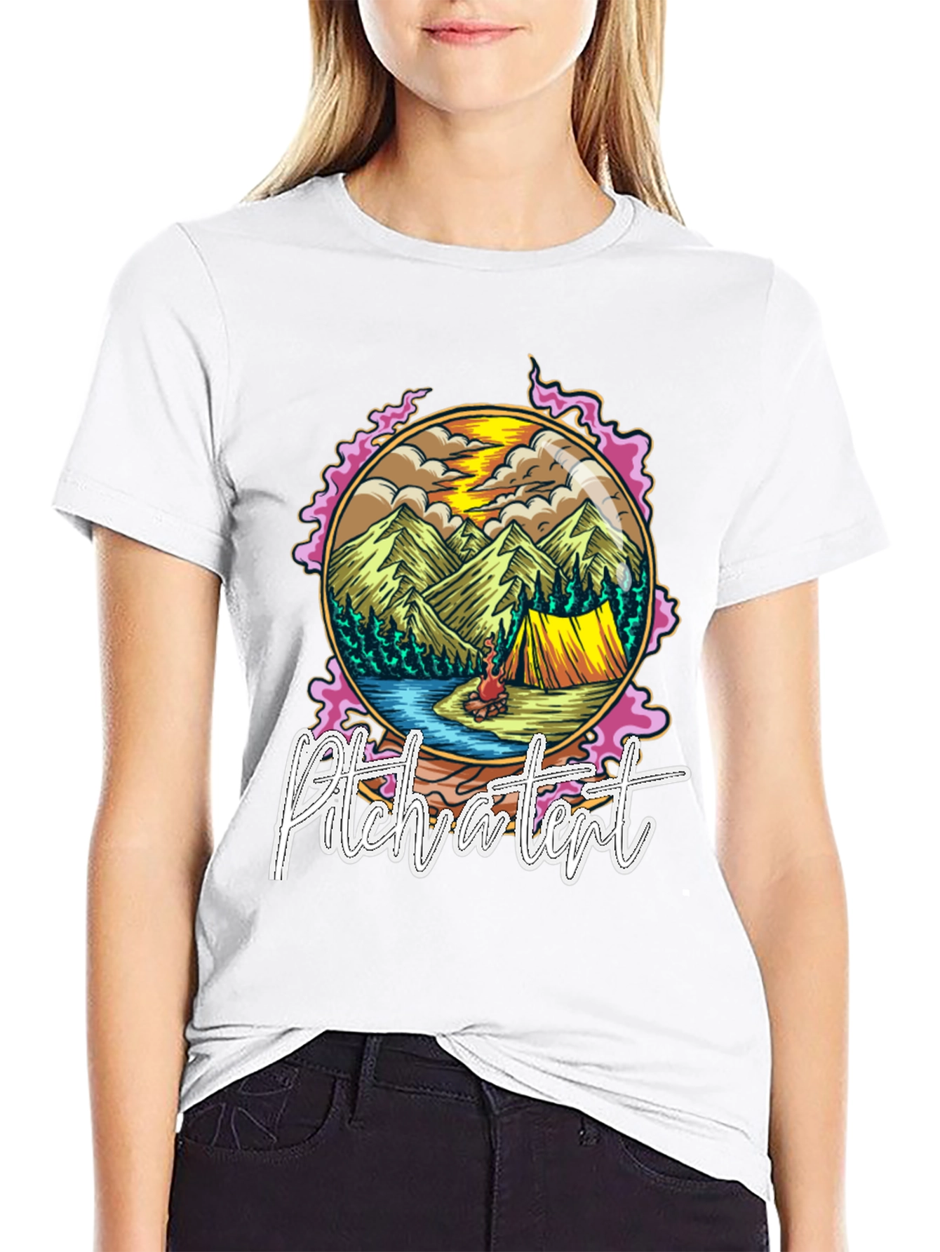 Pitch a Tent Graphic Tee - Camping Adventure Shirt