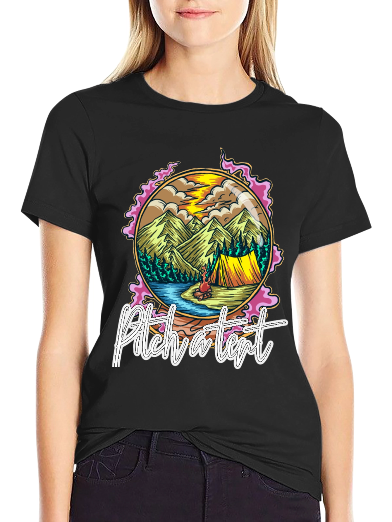 Pitch a Tent Graphic Tee - Camping Adventure Shirt