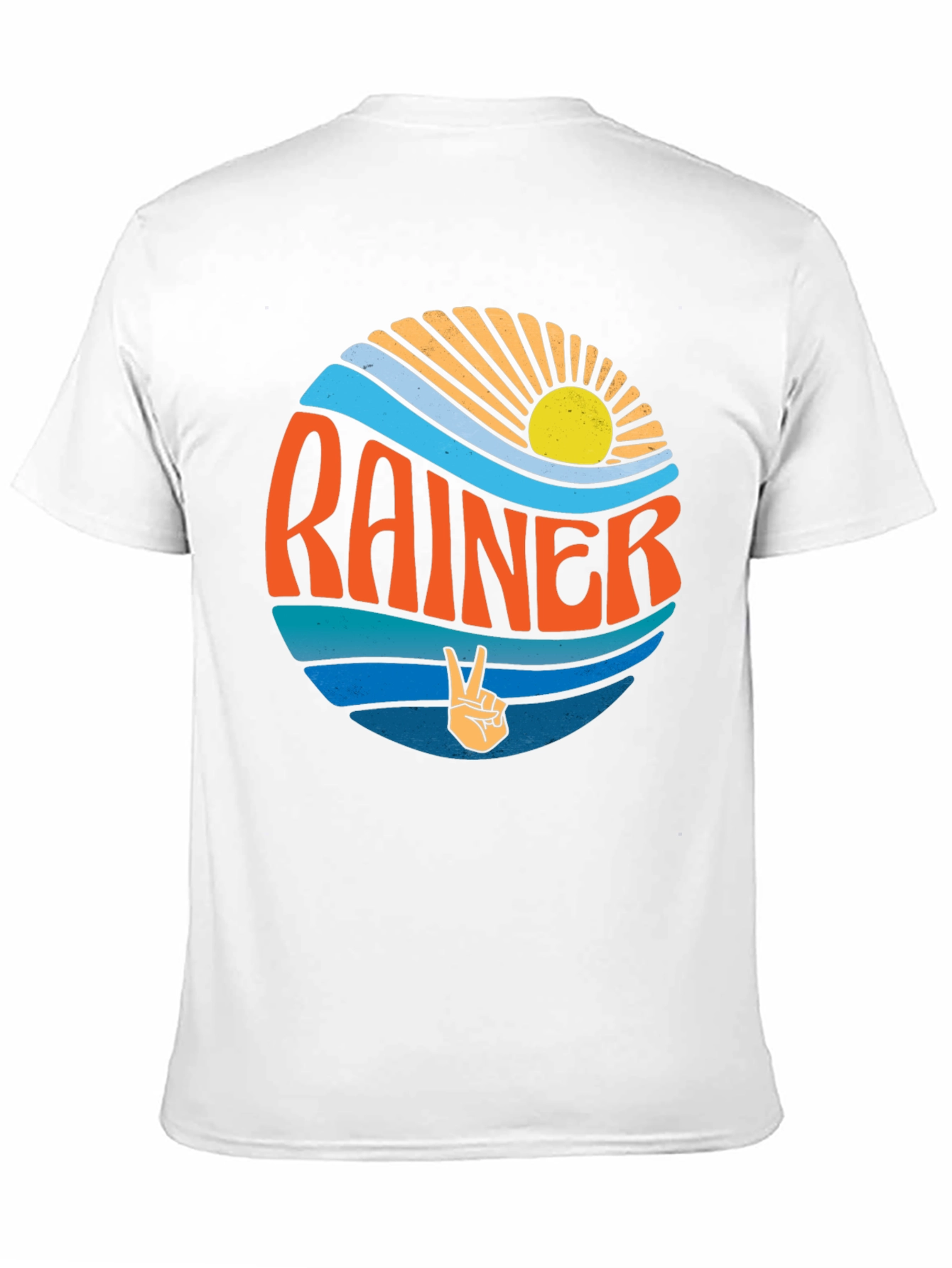 Retro Rainier Graphic Tee - Peace & Waves Design