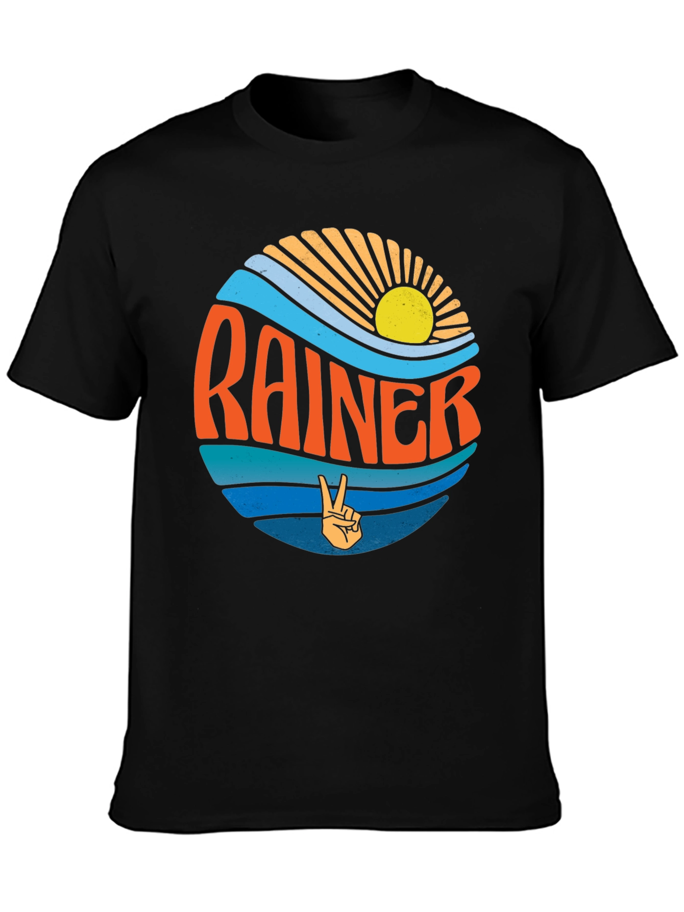 Retro Rainier Graphic Tee - Peace & Waves Design