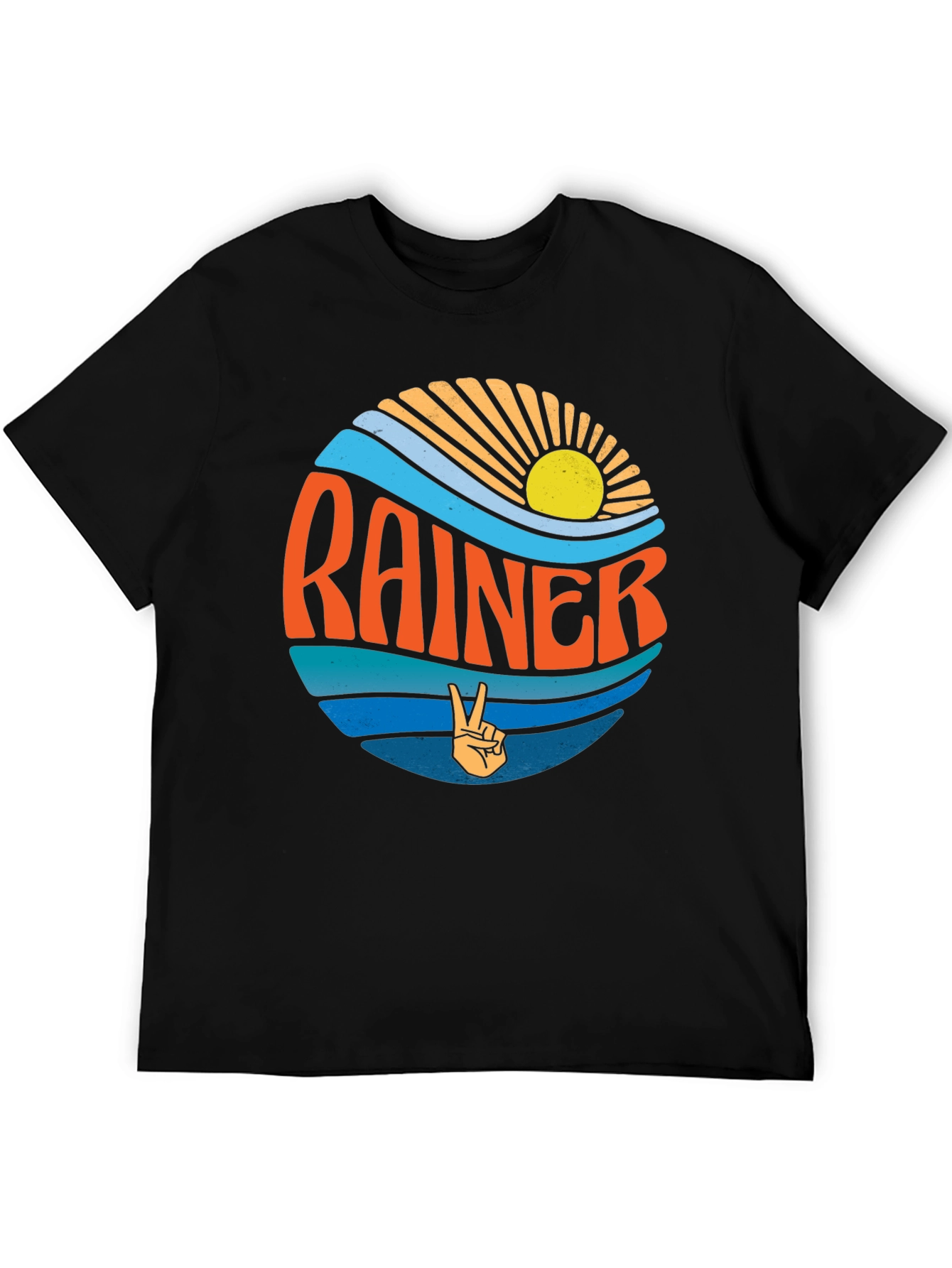 Retro Rainier Graphic Tee - Peace & Waves Design