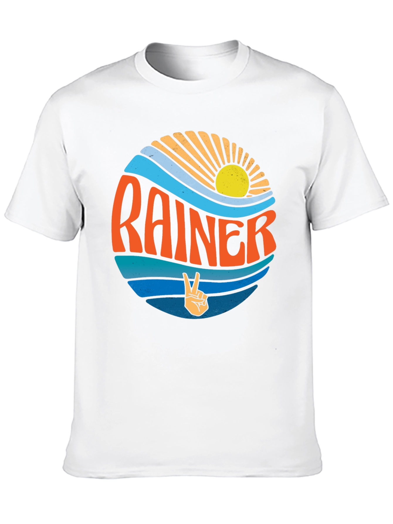 Retro Rainier Graphic Tee - Peace & Waves Design