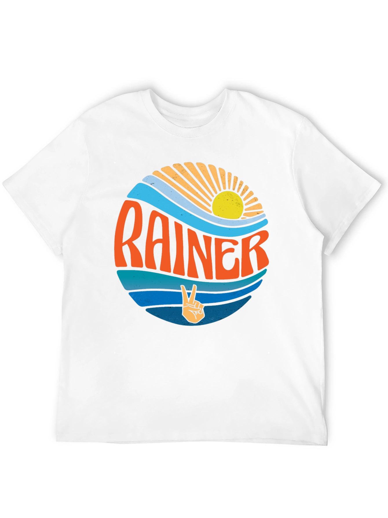 Retro Rainier Graphic Tee - Peace & Waves Design