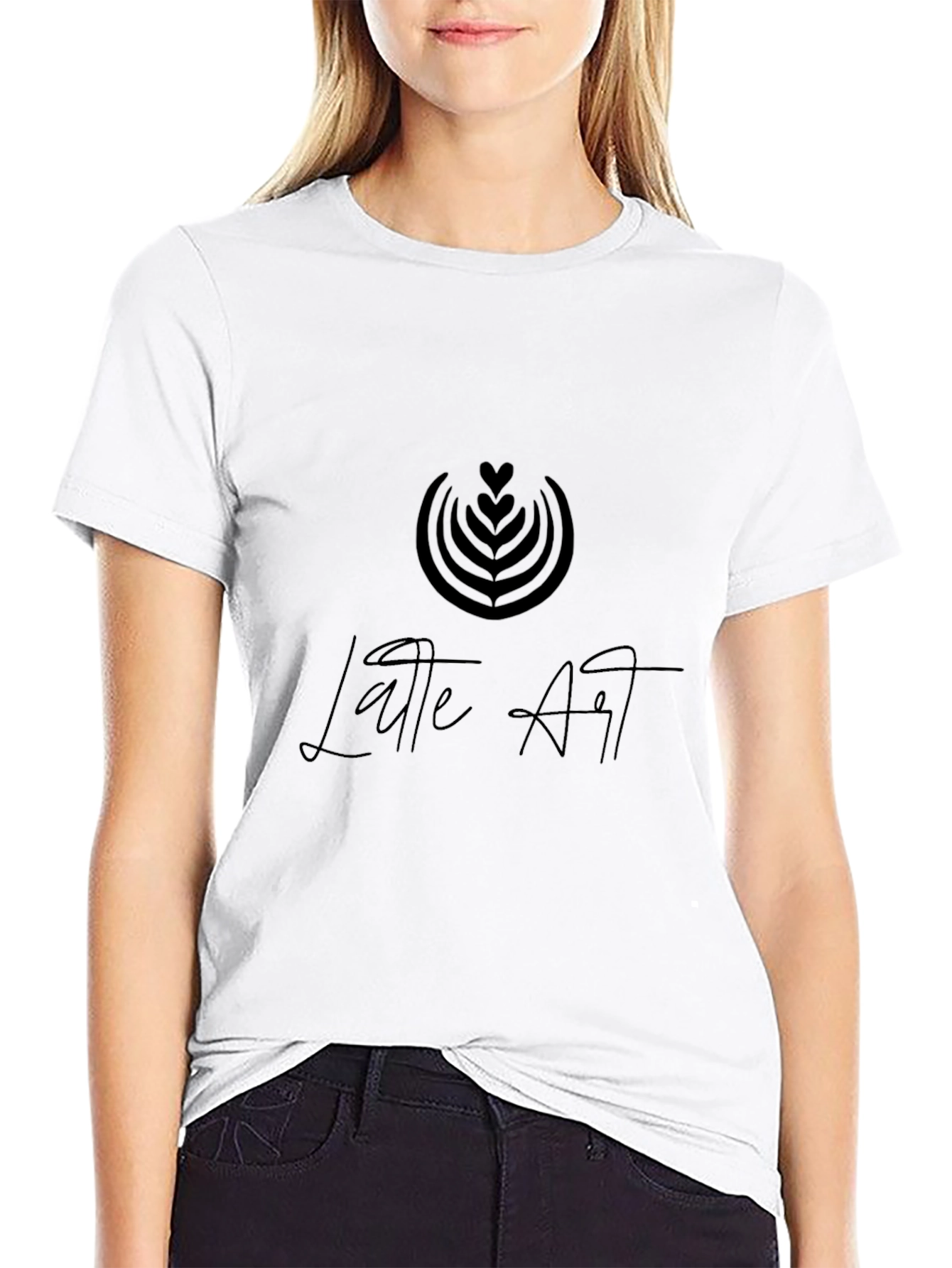 Latte Art Graphic Black T-Shirt