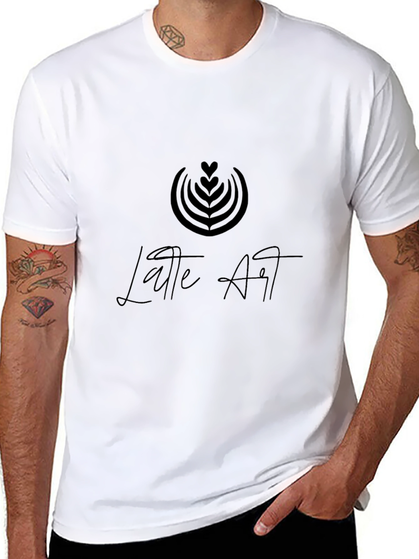 Latte Art Graphic Black T-Shirt