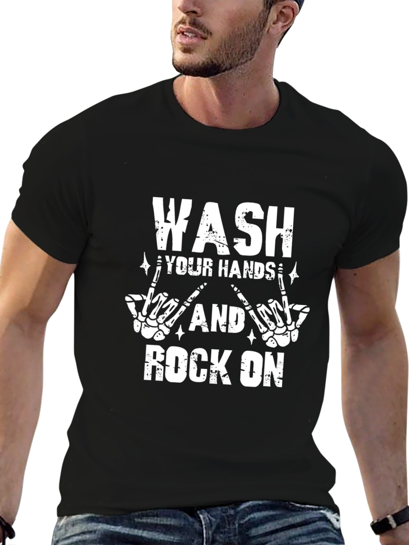 Wash Your Hands and Rock On Graphic T-Shirt