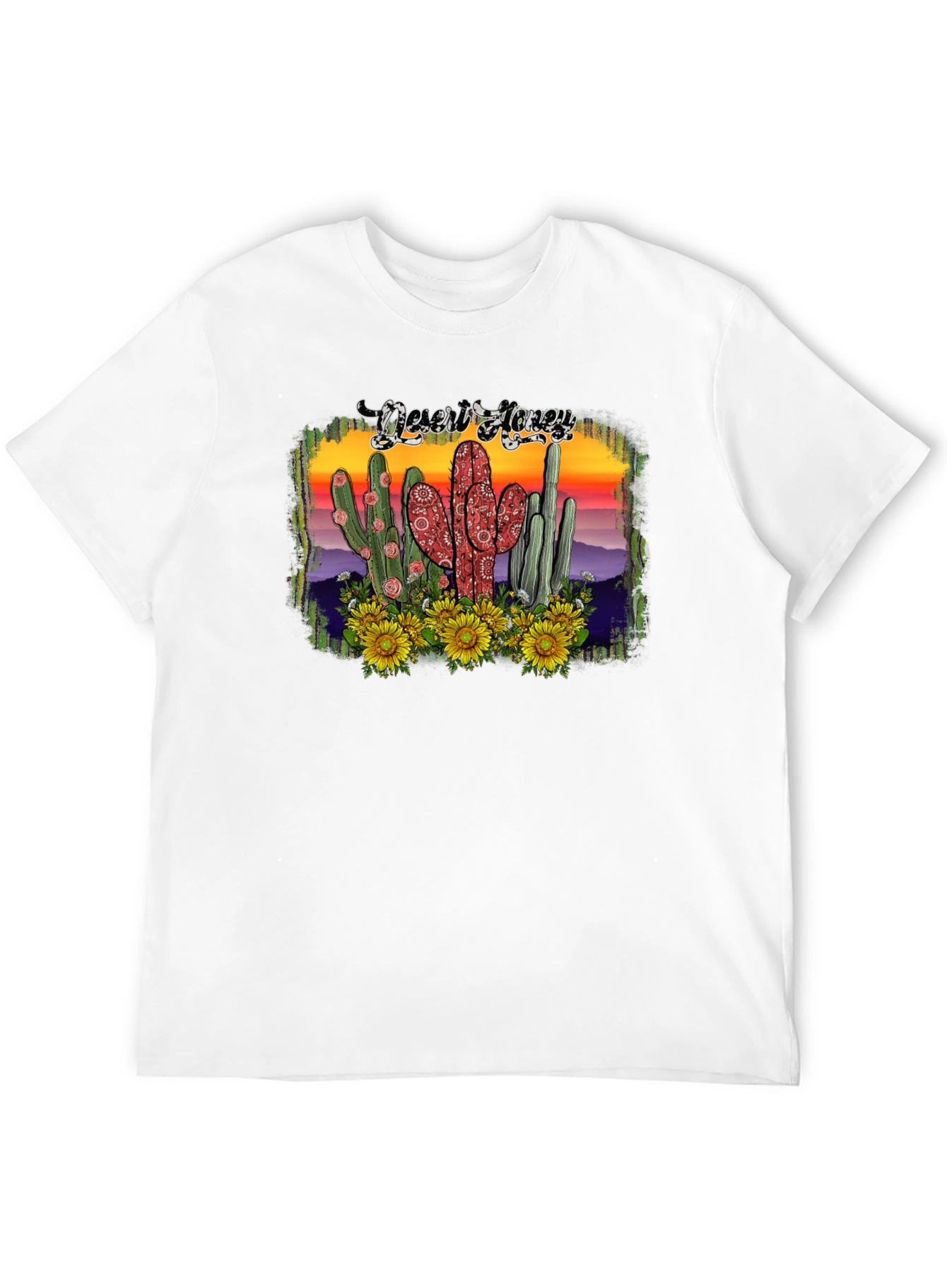 Desert Honey Graphic Tee - Cactus & Sunflowers