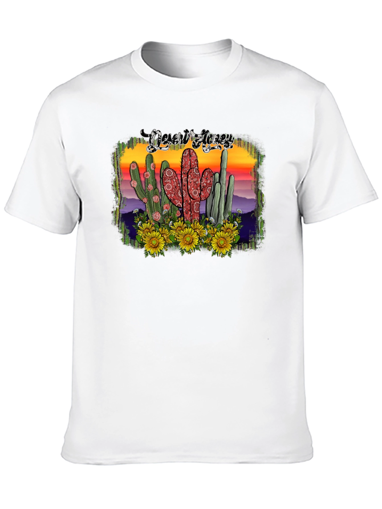 Desert Honey Graphic Tee - Cactus & Sunflowers
