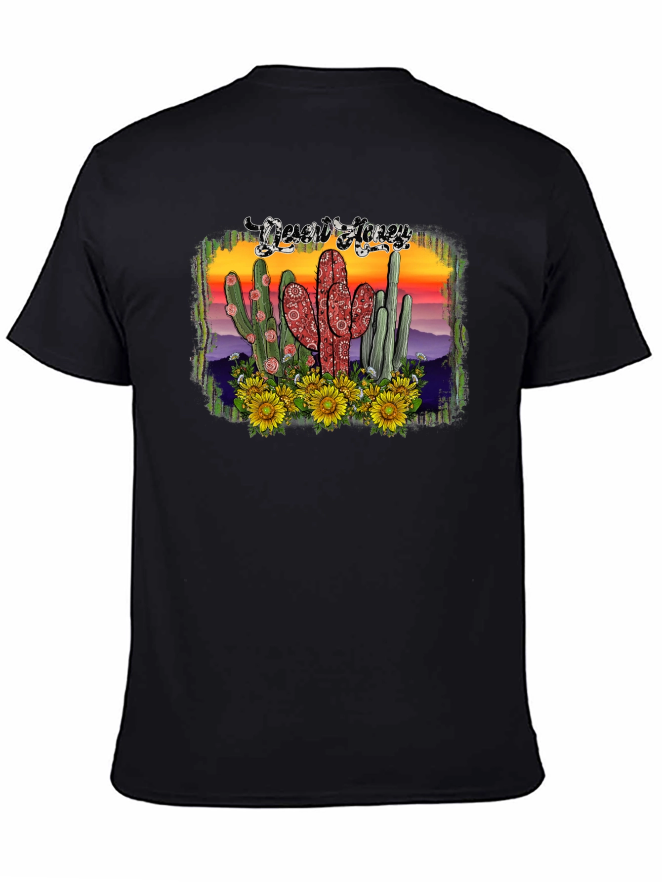 Desert Honey Graphic Tee - Cactus & Sunflowers