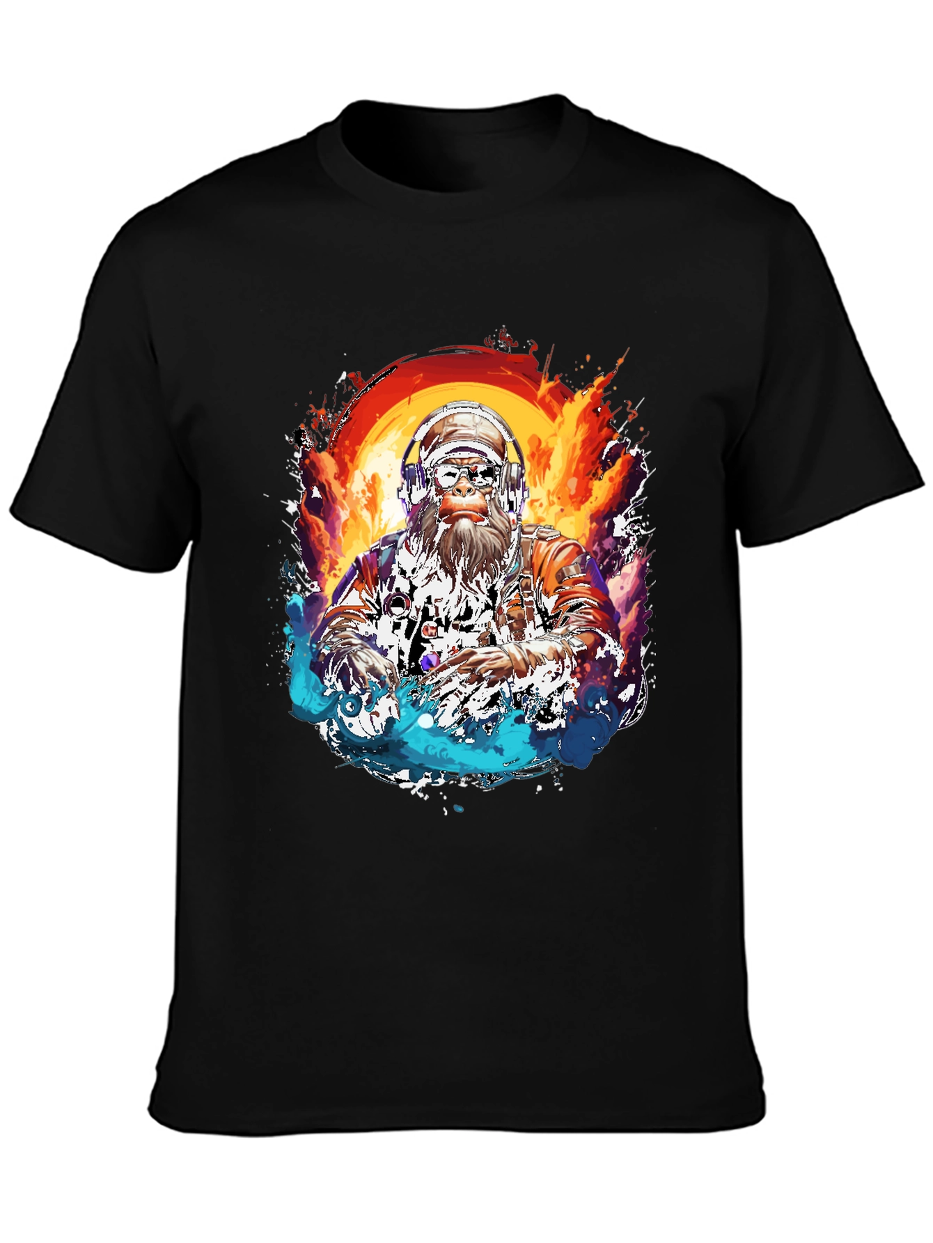 DJ Bigfoot T-Shirt - Fire and Ice Design