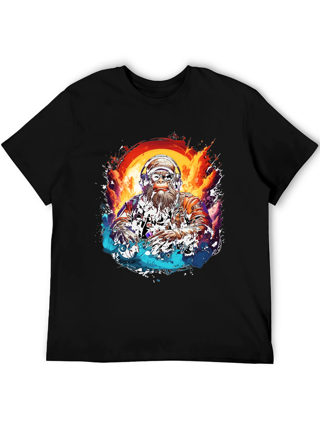 DJ Bigfoot T-Shirt - Fire and Ice Design