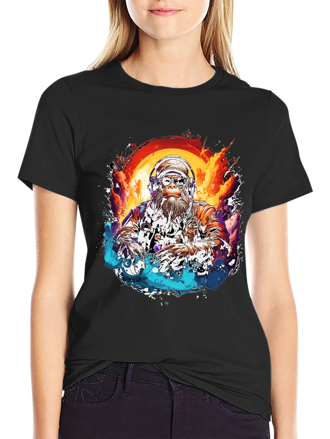 DJ Bigfoot T-Shirt - Fire and Ice Design