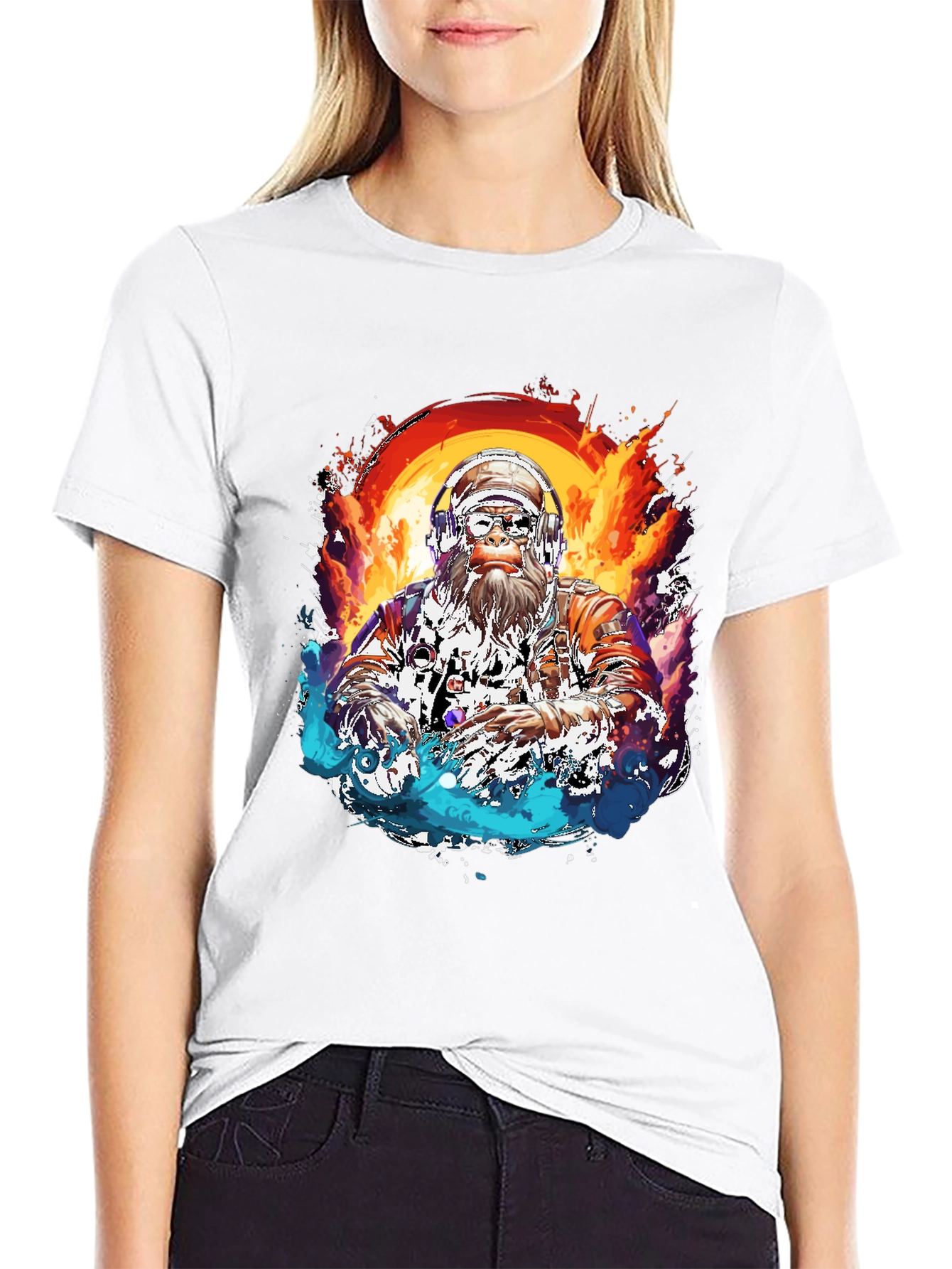 DJ Bigfoot T-Shirt - Fire and Ice Design