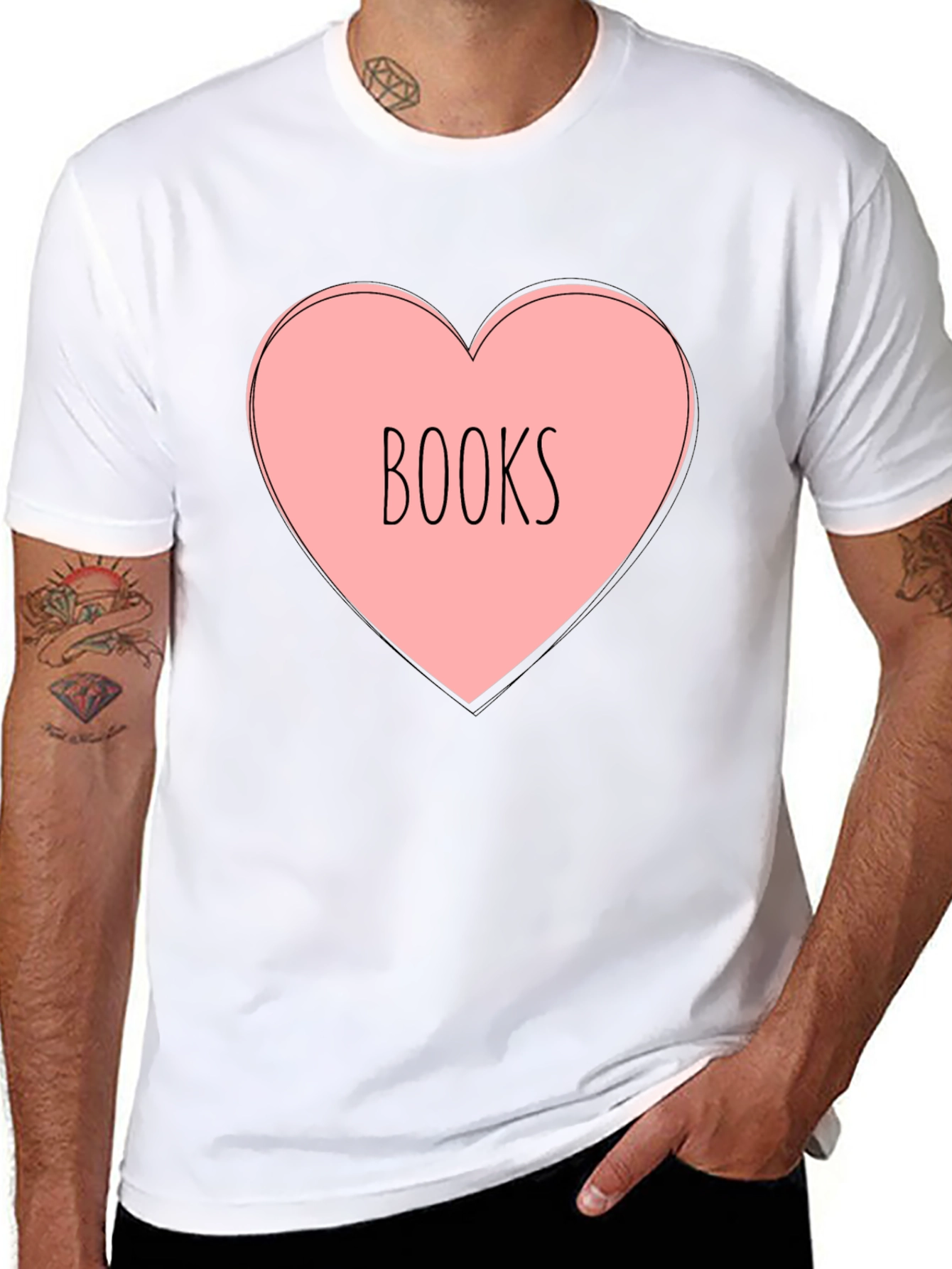 Books Heart T-Shirt - Reading Lover Tee