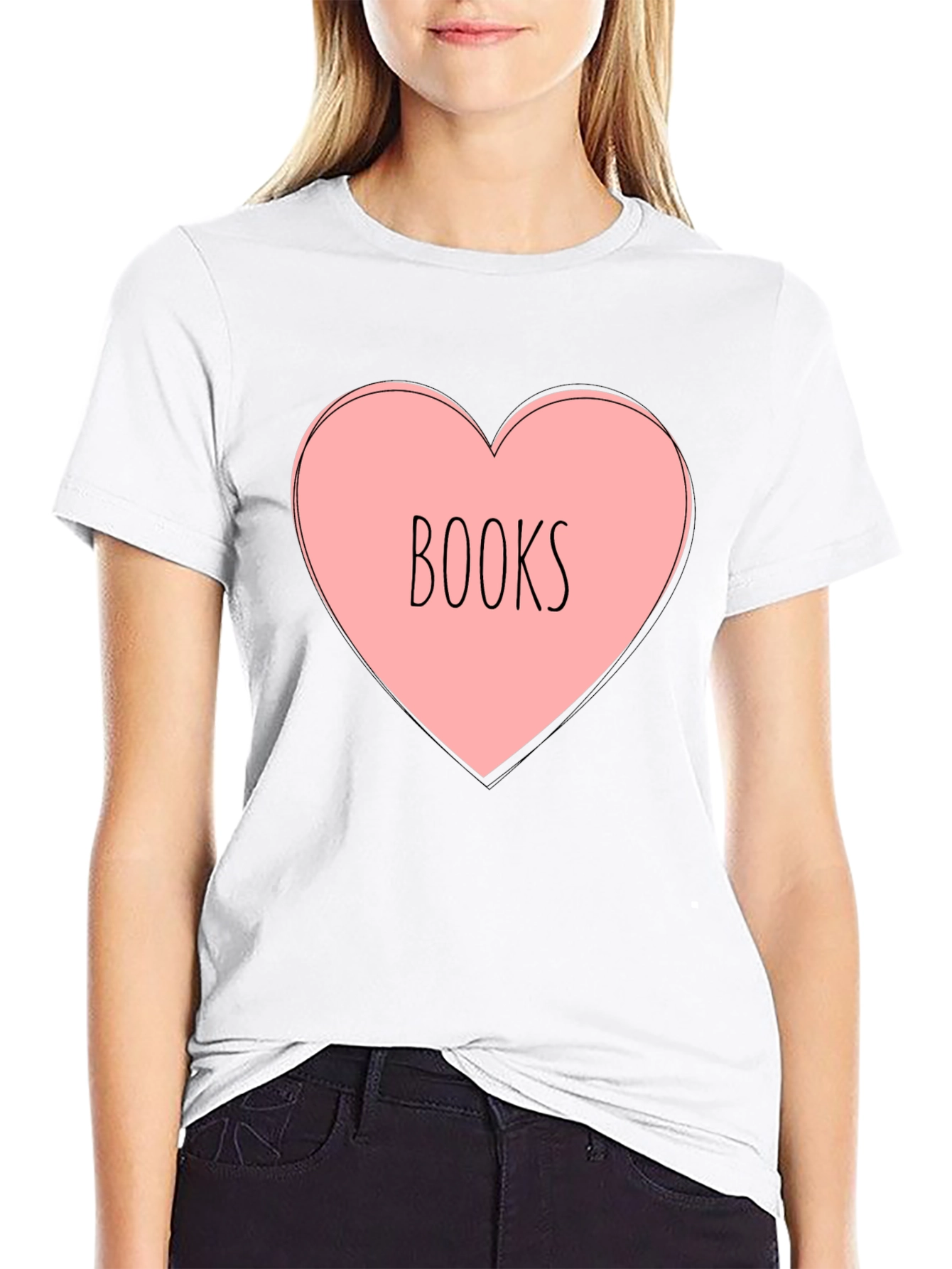 Books Heart T-Shirt - Reading Lover Tee