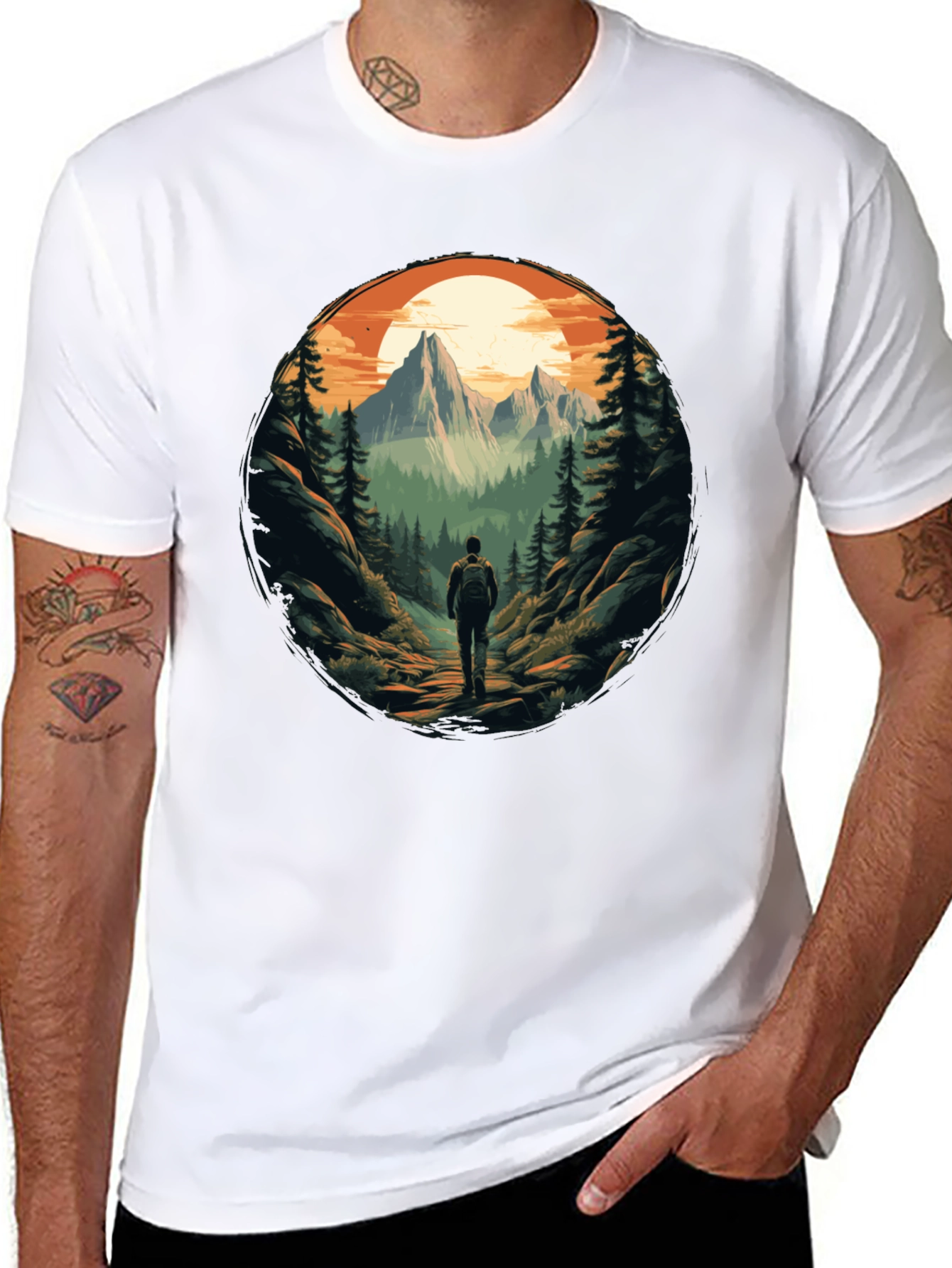 Mountain Adventure Black Graphic Tee