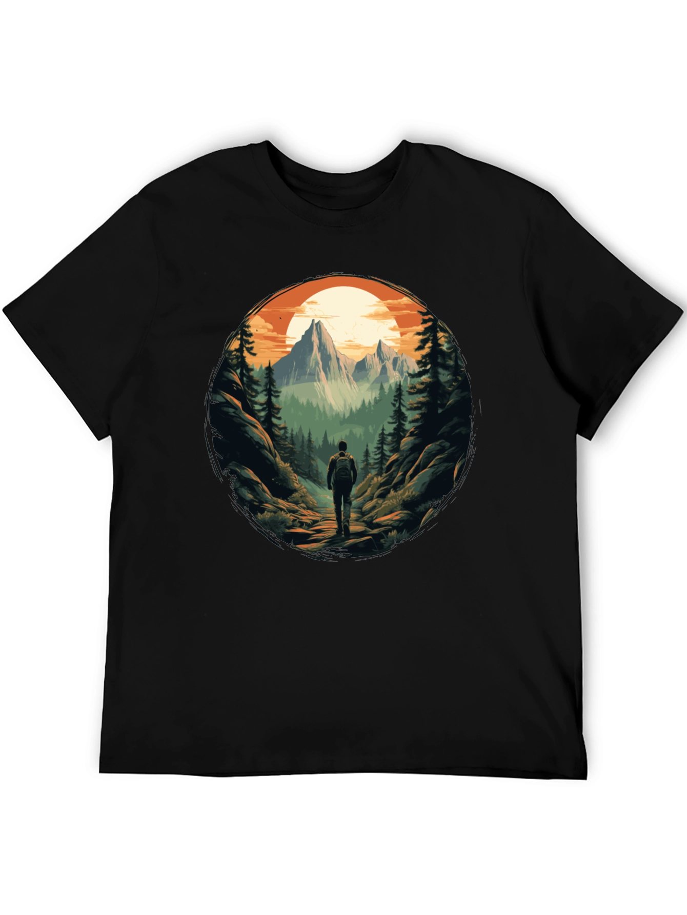Mountain Adventure Black Graphic Tee