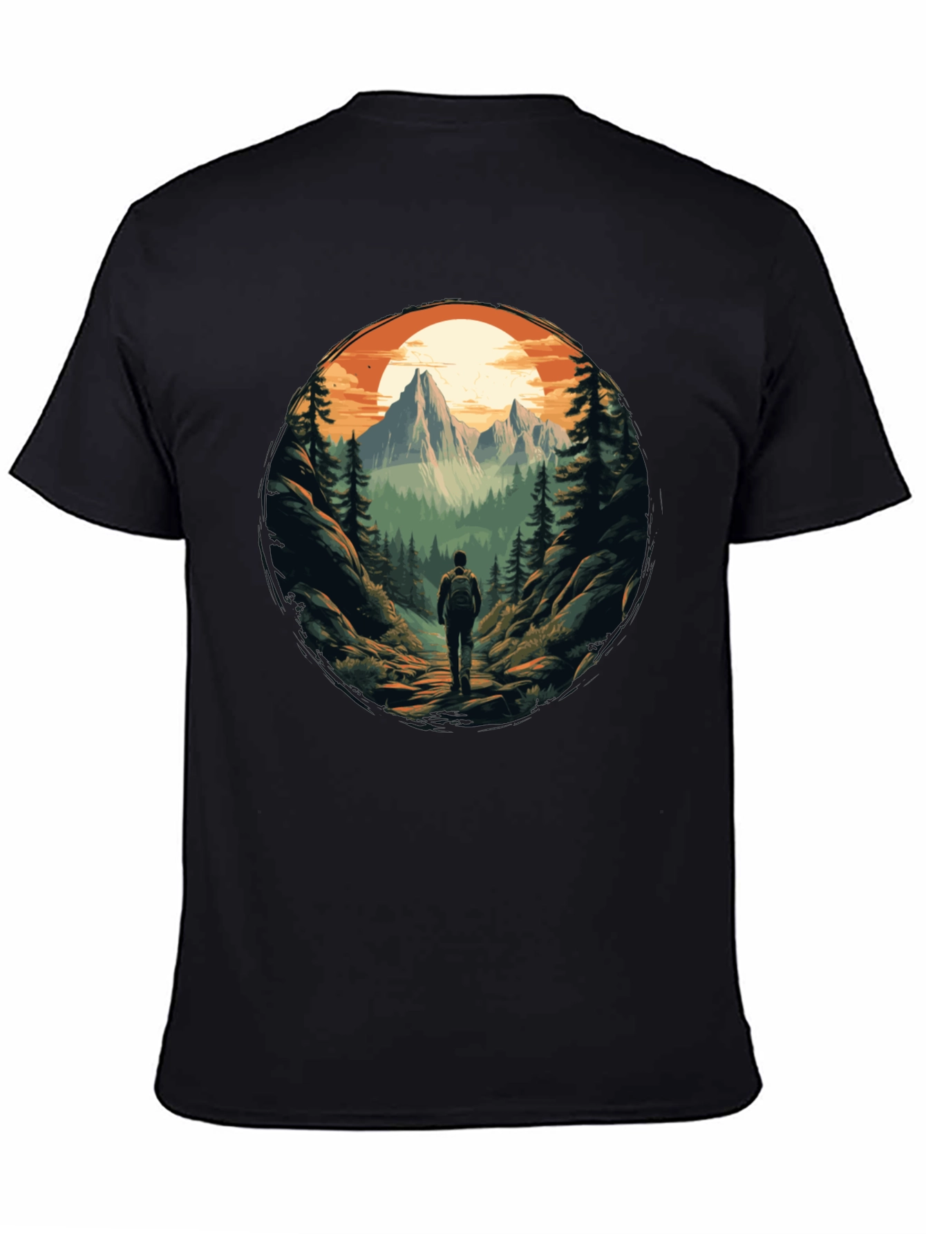 Mountain Adventure Black Graphic Tee