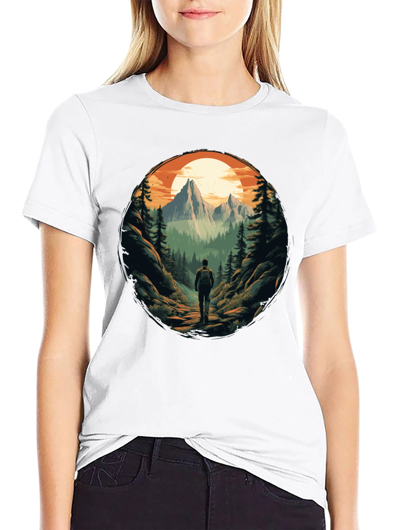 Mountain Adventure Black Graphic Tee