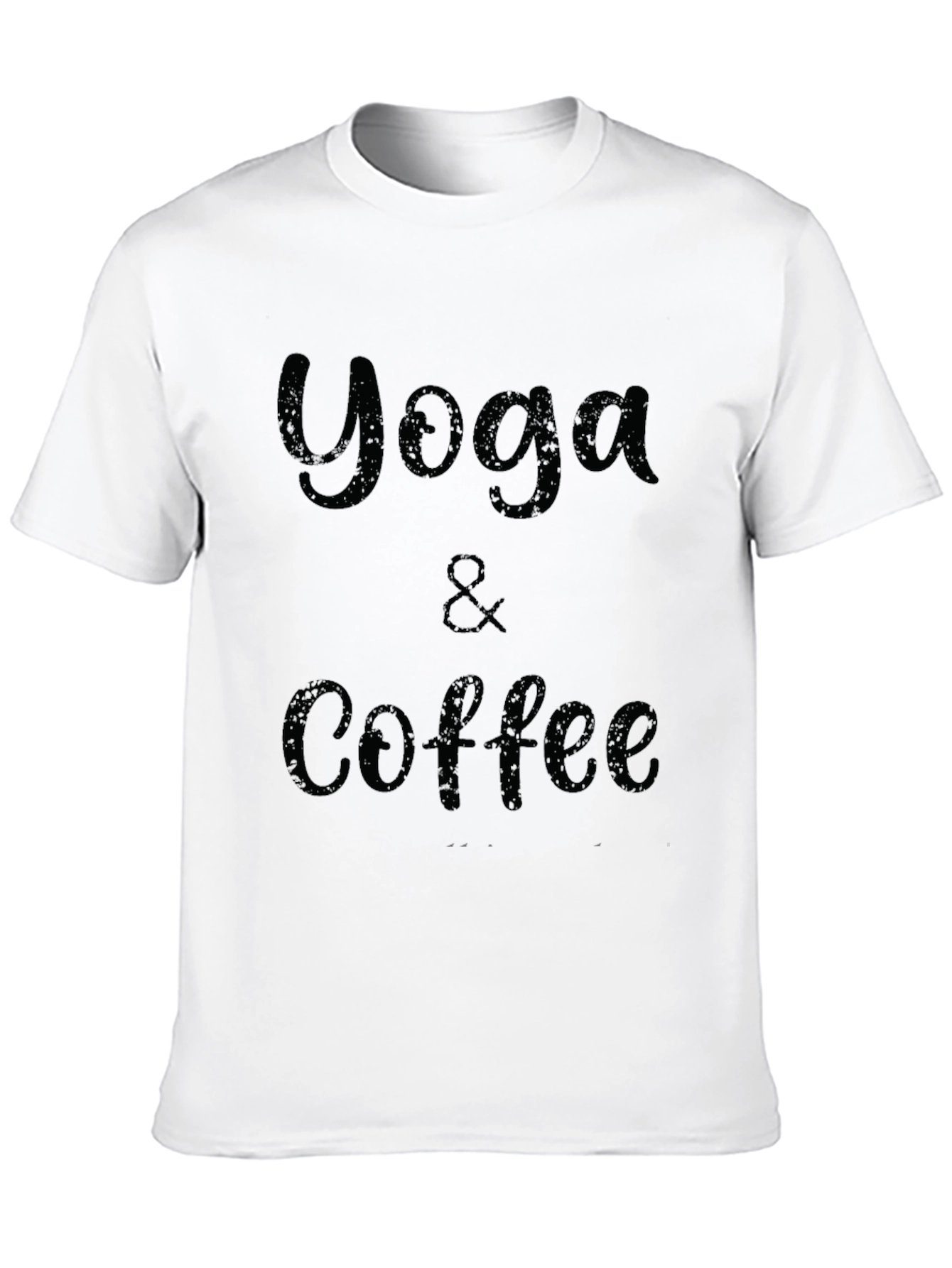 Yoga & Coffee Graphic Tee - Black Cotton T-Shirt