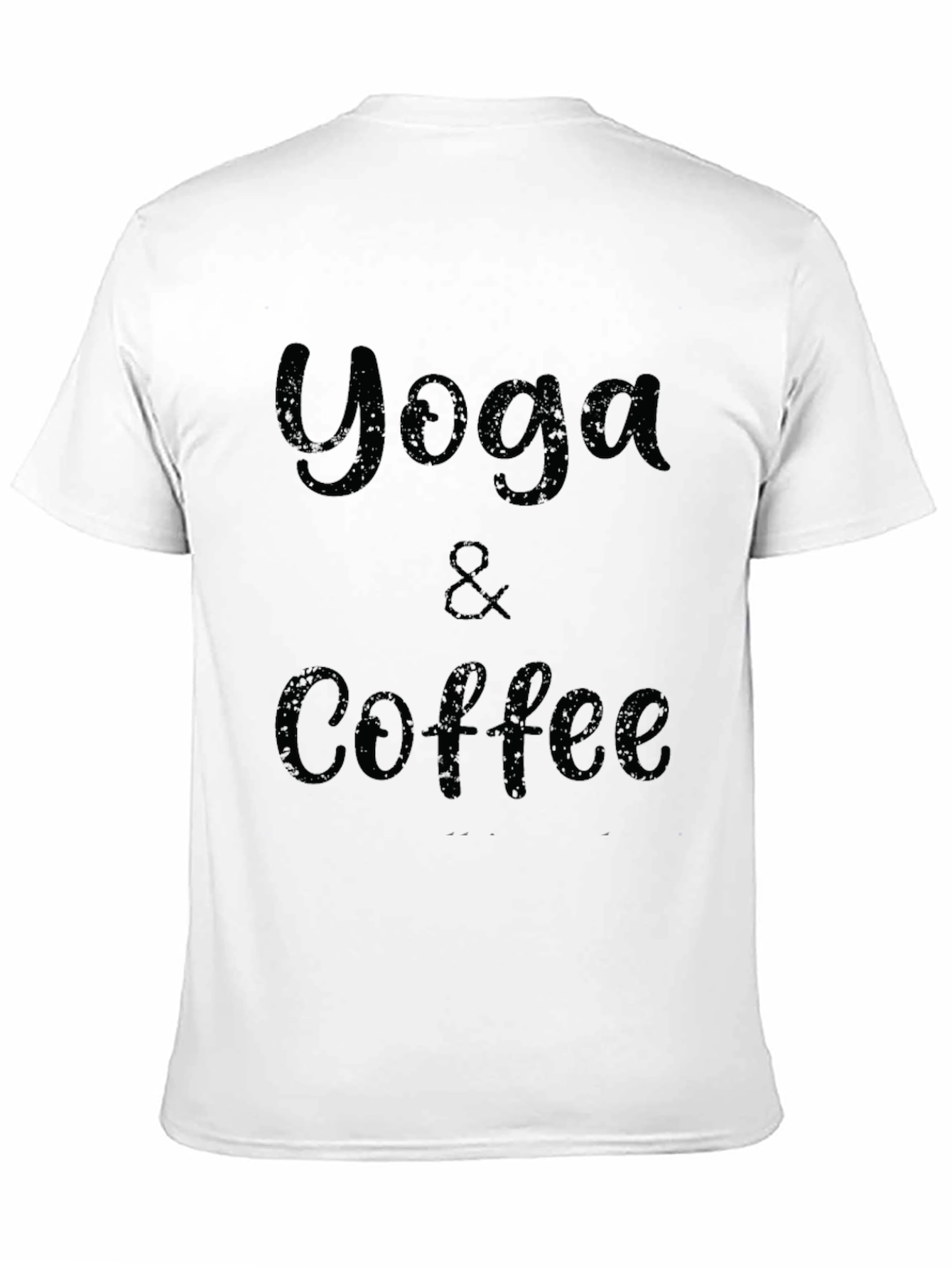 Yoga & Coffee Graphic Tee - Black Cotton T-Shirt