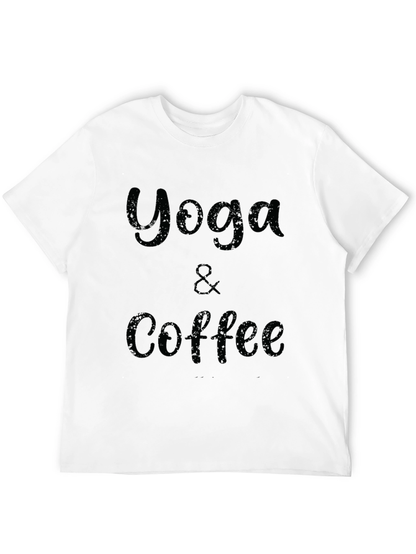 Yoga & Coffee Graphic Tee - Black Cotton T-Shirt