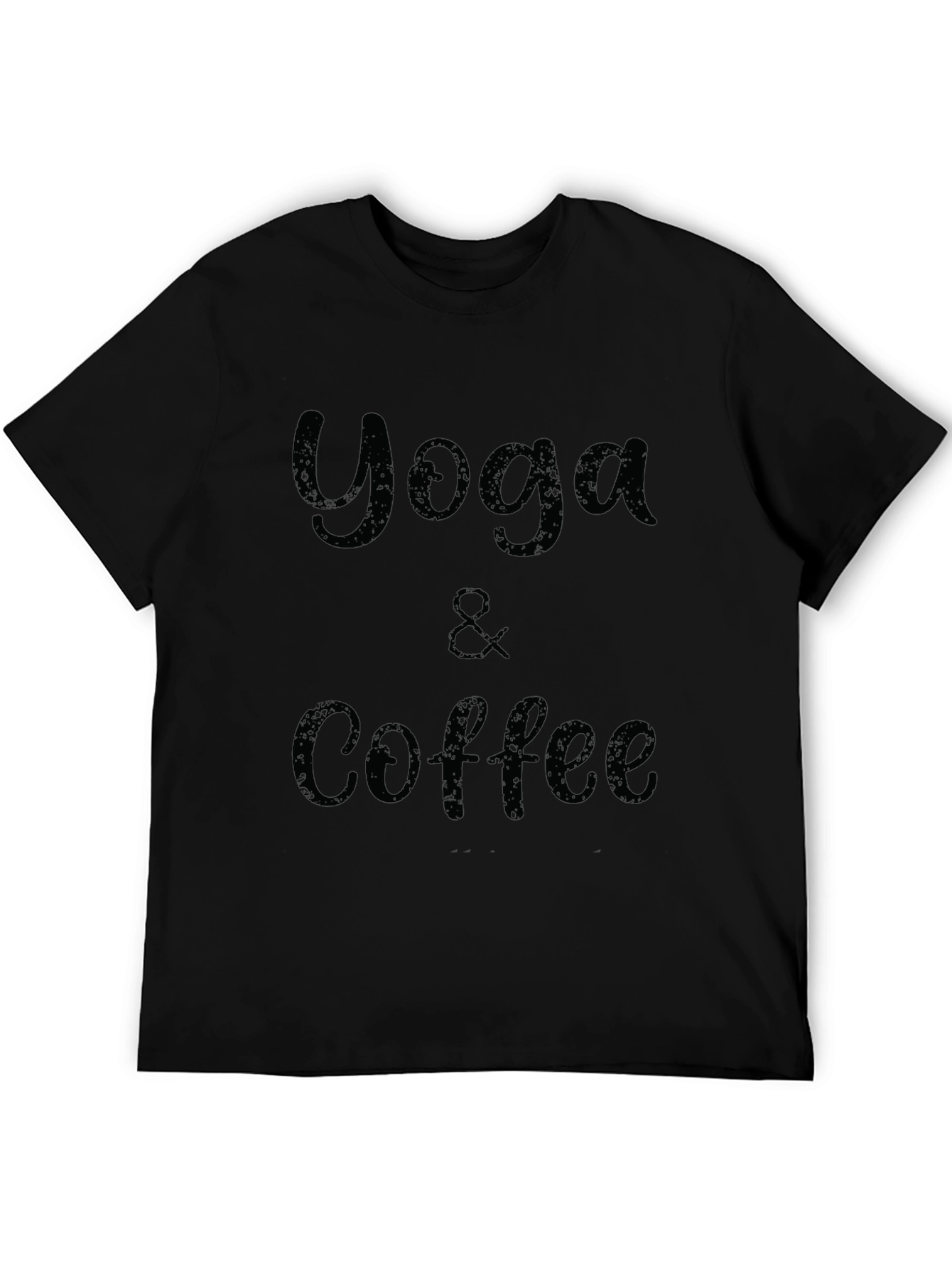 Yoga & Coffee Graphic Tee - Black Cotton T-Shirt