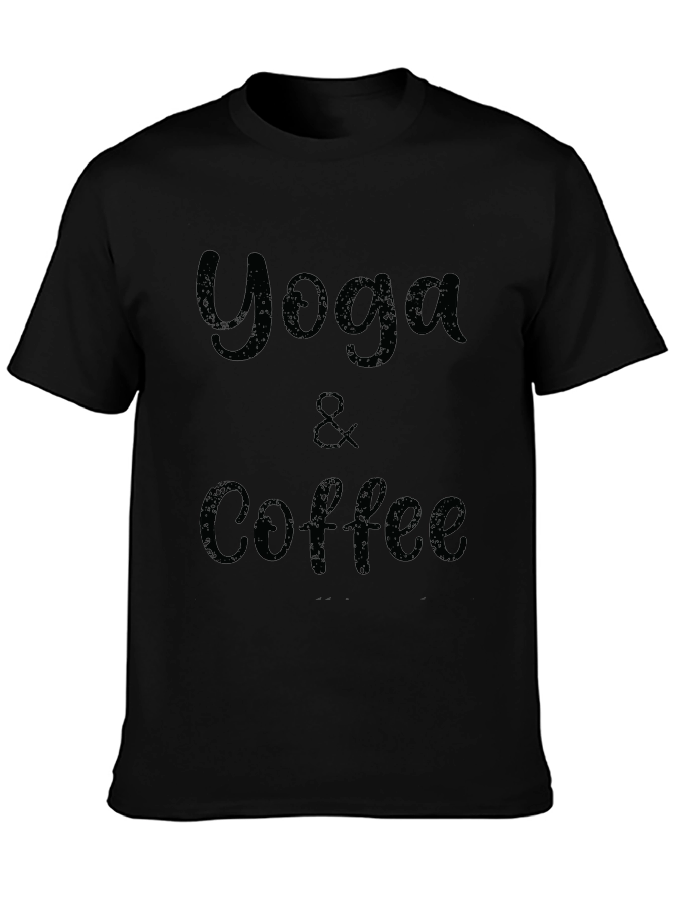 Yoga & Coffee Graphic Tee - Black Cotton T-Shirt