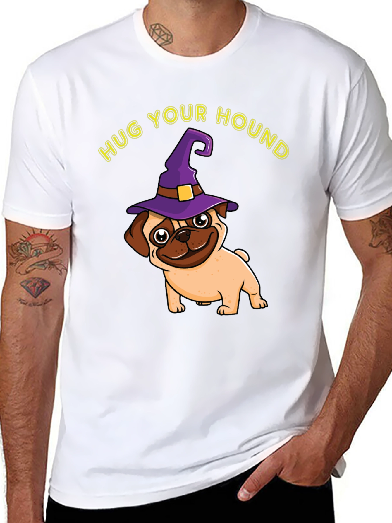 Hug Your Hound Pug Halloween T-Shirt