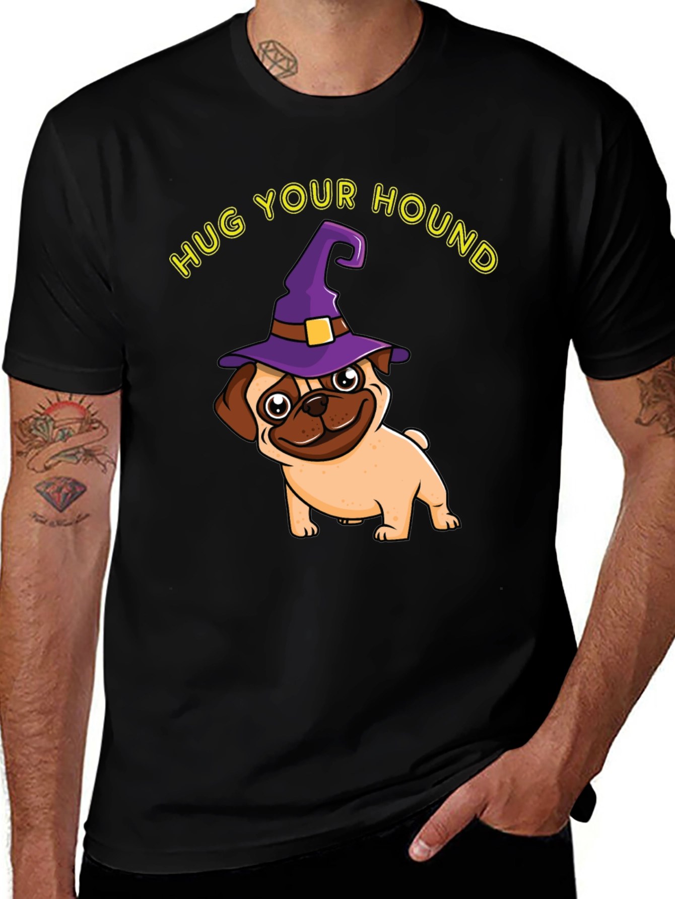 Hug Your Hound Pug Halloween T-Shirt