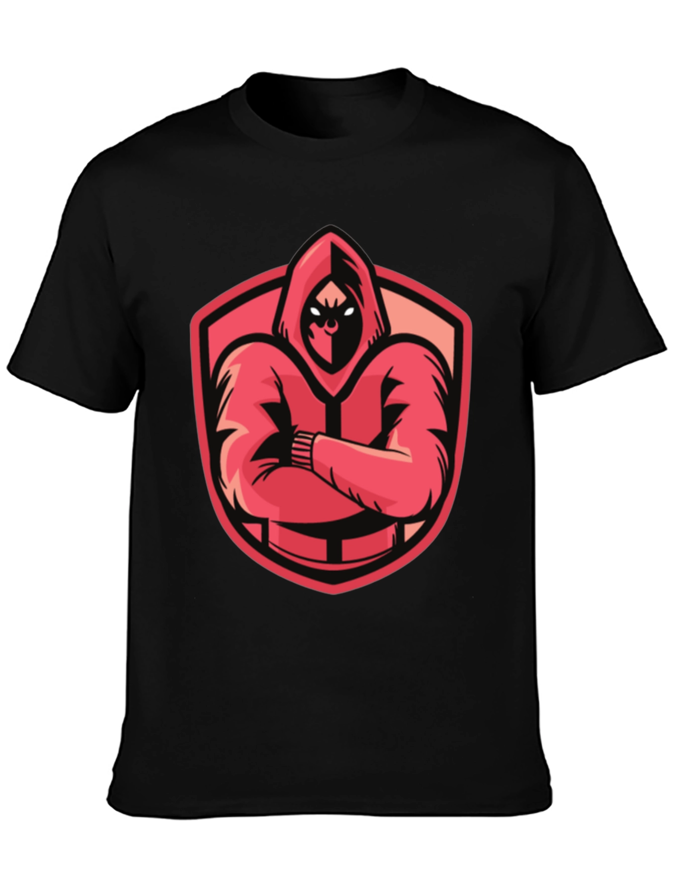 Hooded Figure Graphic Tee - Black