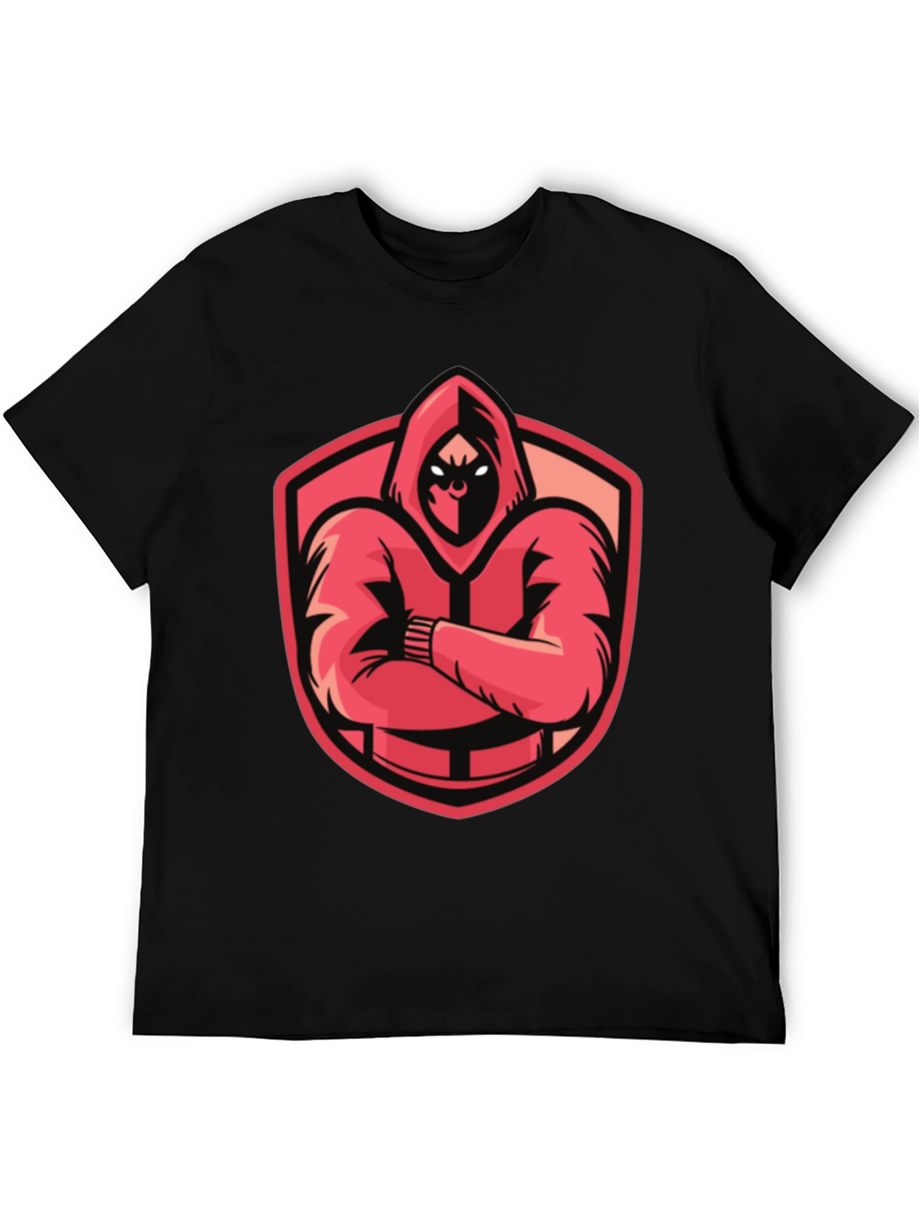 Hooded Figure Graphic Tee - Black