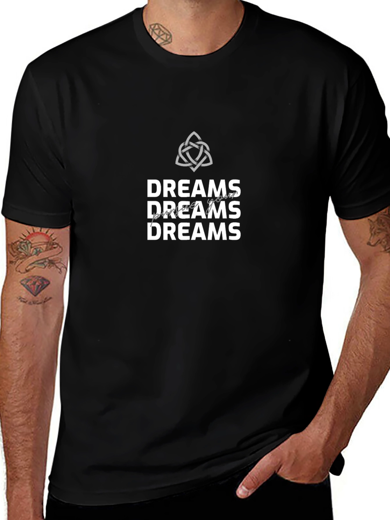 Dreams Graphic Tee - Stylish Black Cotton T-Shirt
