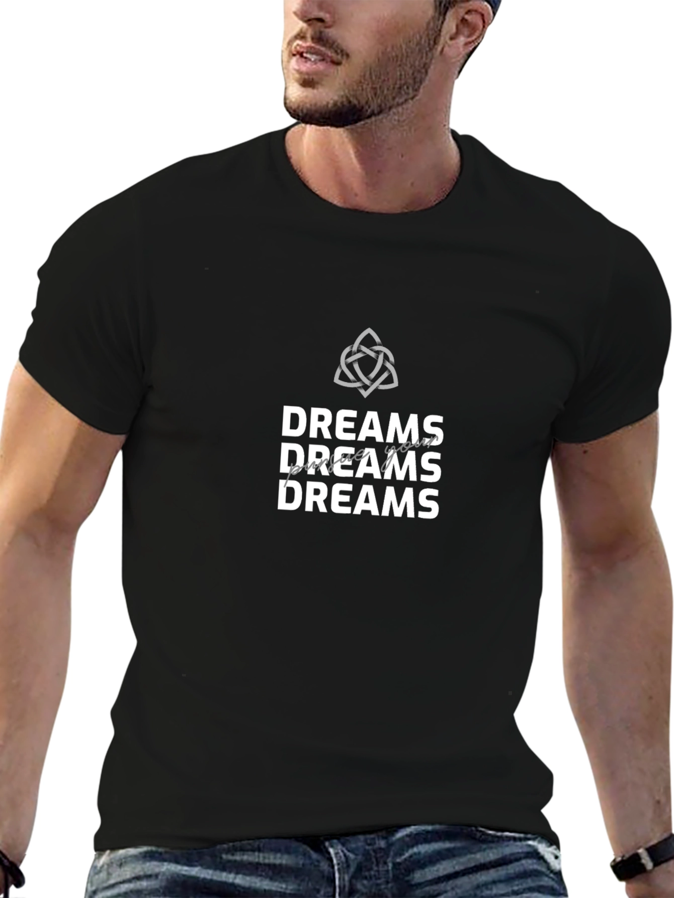 Dreams Graphic Tee - Stylish Black Cotton T-Shirt
