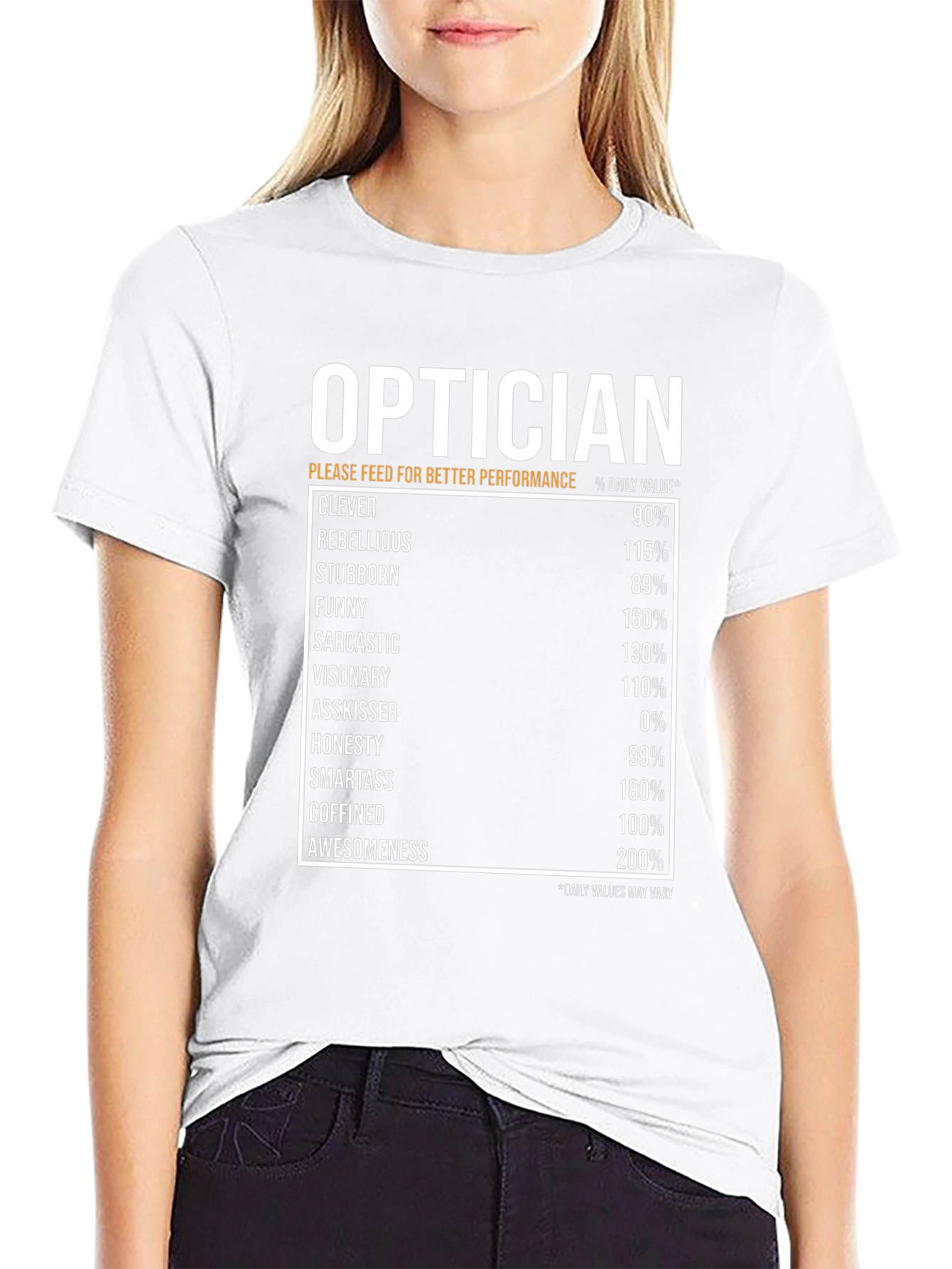 Optician Humor T-Shirt: Daily Value Specs