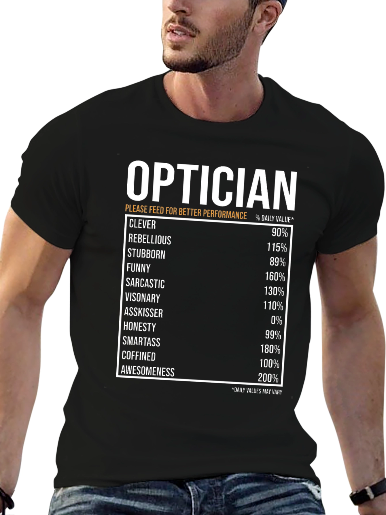 Optician Humor T-Shirt: Daily Value Specs