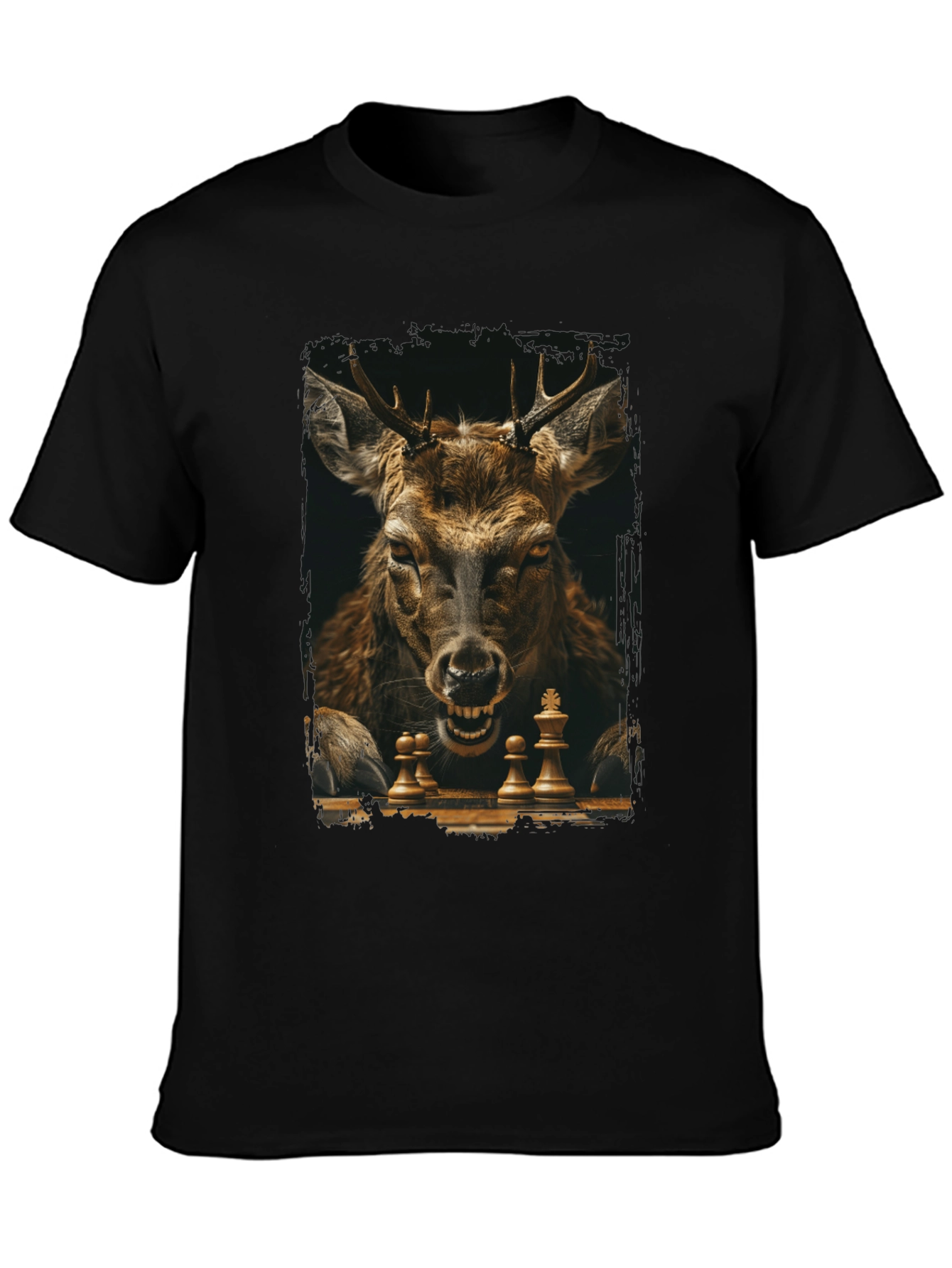 Chess Deer Graphic Tee - Unique Animal Design