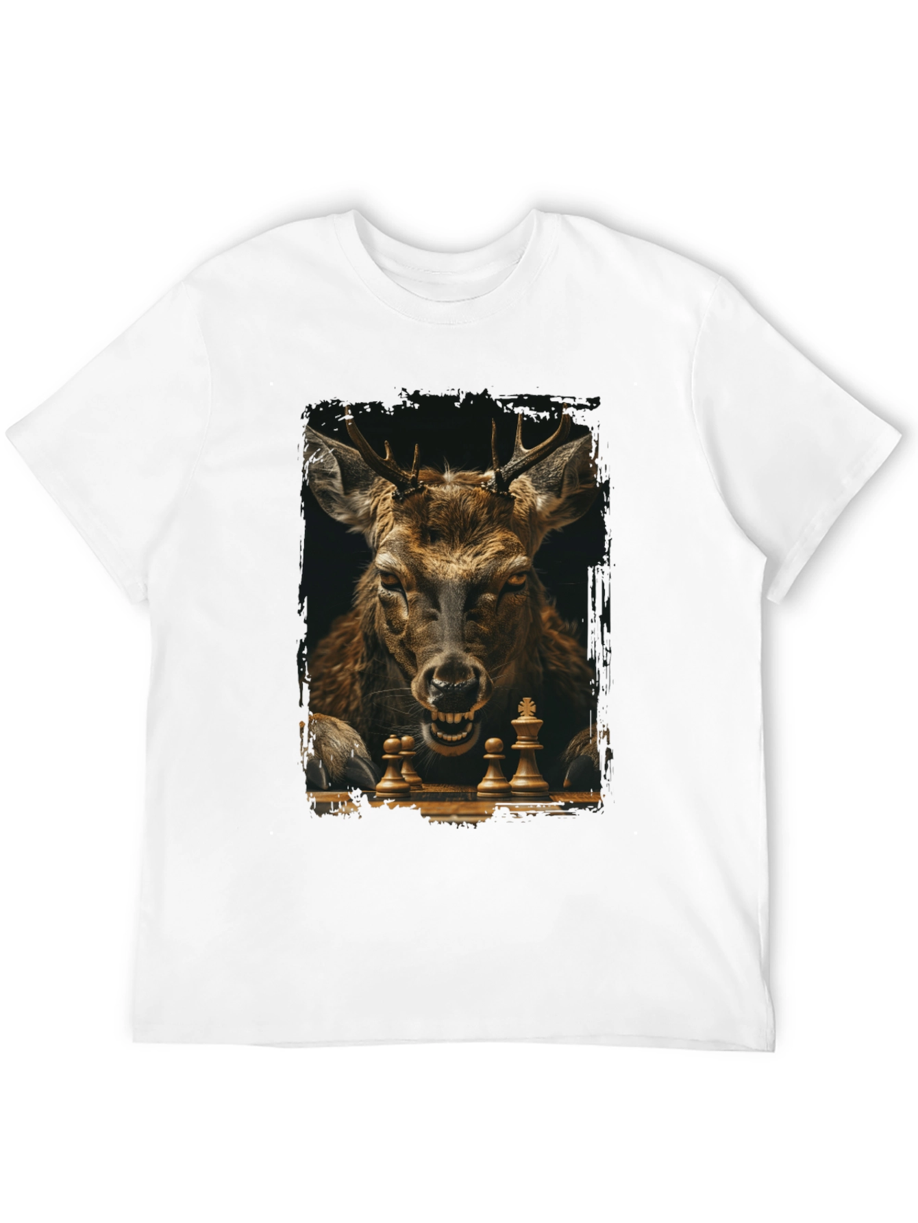 Chess Deer Graphic Tee - Unique Animal Design