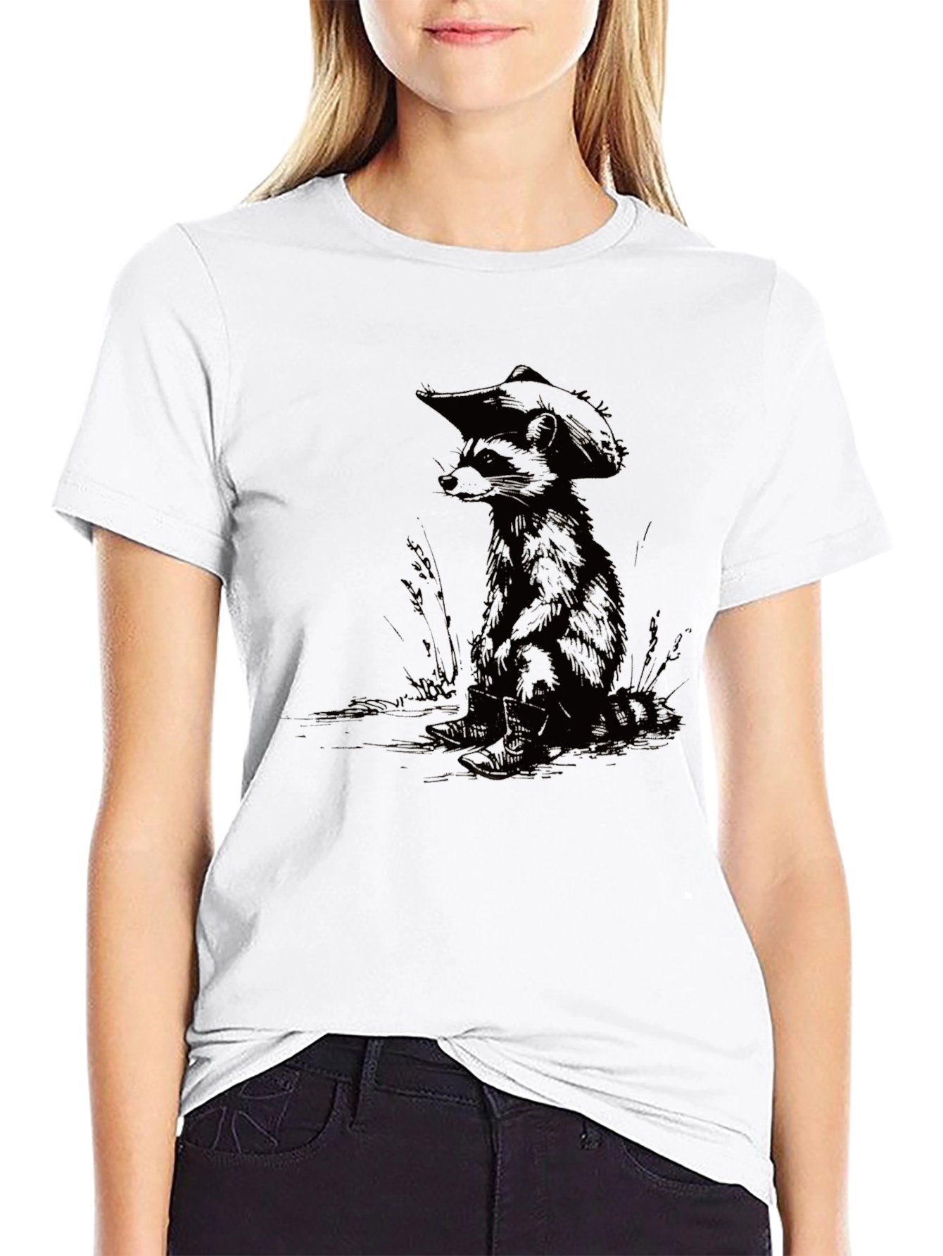 Raccoon Cowboy Graphic Tee - Cool Casual Style